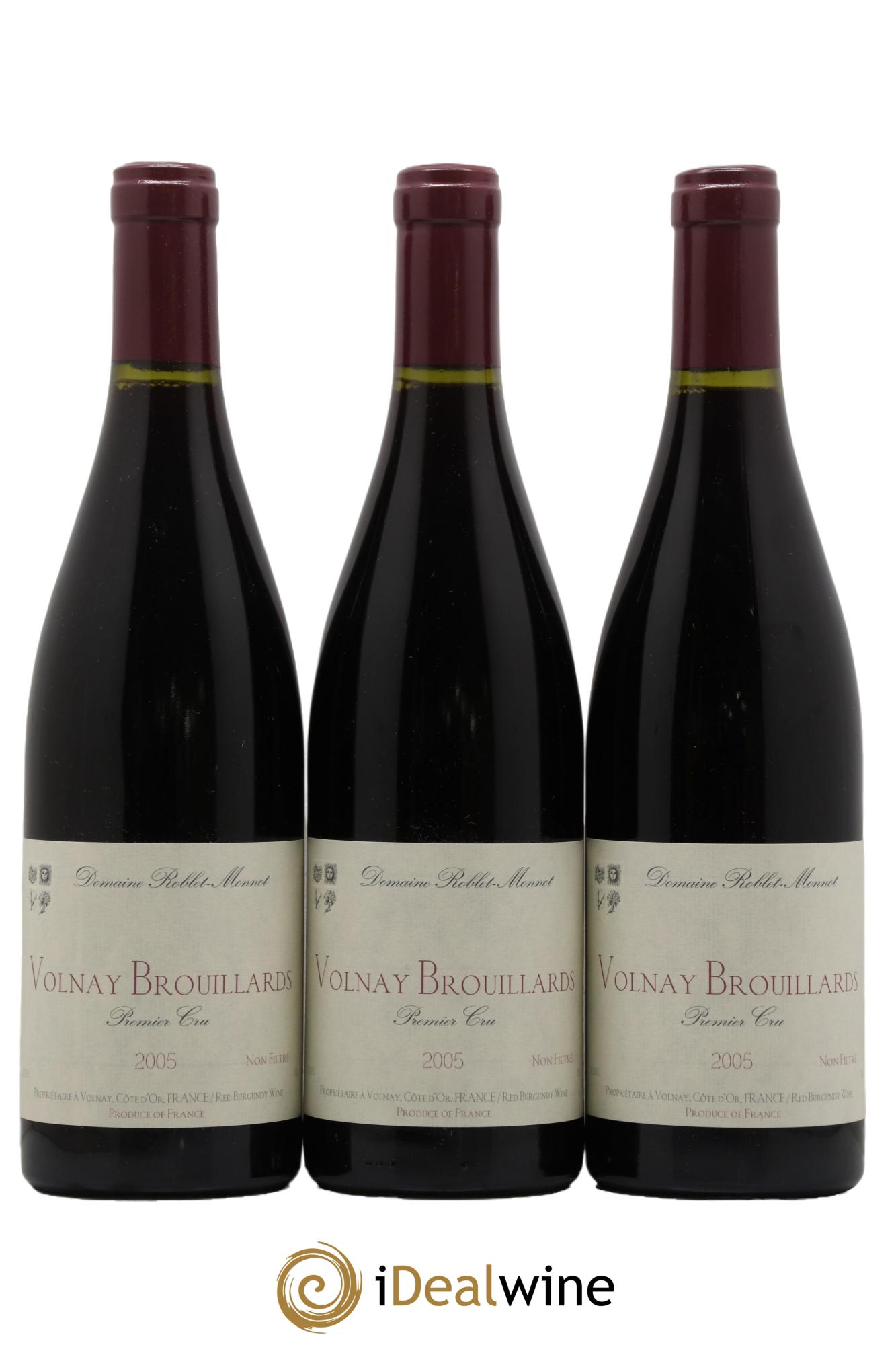 Volnay 1er Cru Brouillards Roblet-Monnot (Domaine) 2005 - Lotto di 3 bottiglie - 0