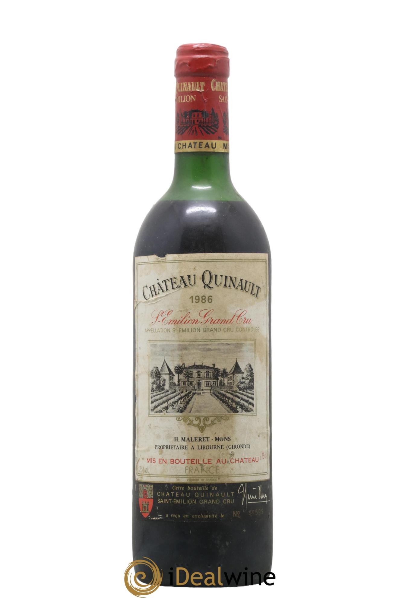 Saint-Émilion Grand Cru Château Quinault 1986 - Lot de 1 bouteille - 0
