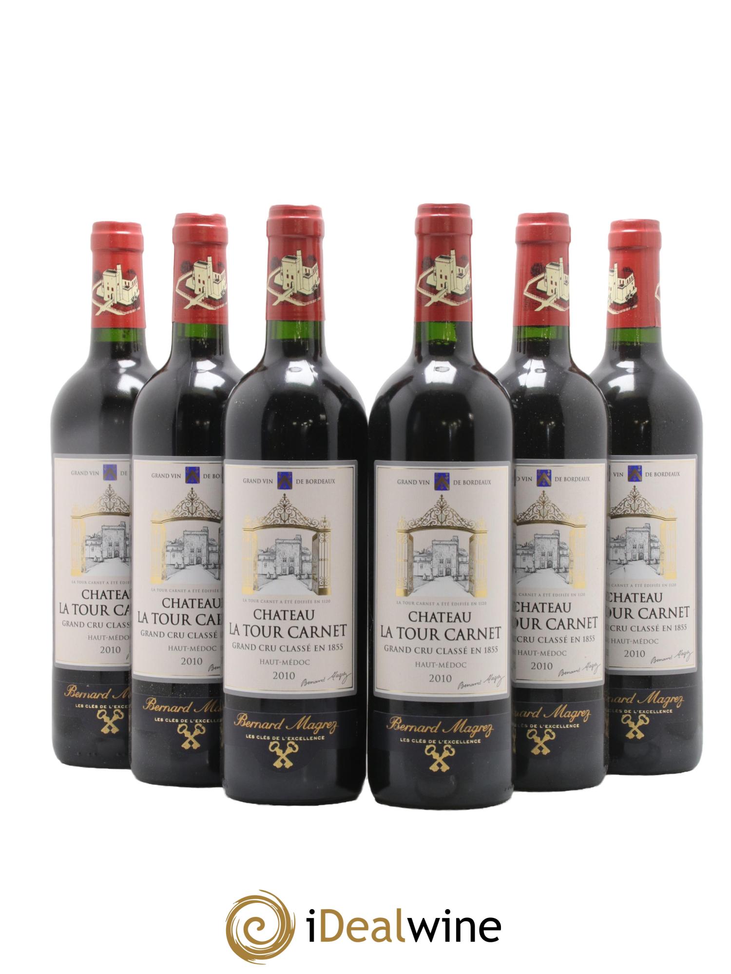 Château la Tour Carnet 4ème Grand Cru Classé 2010 - Lotto di 6 bottiglie - 0