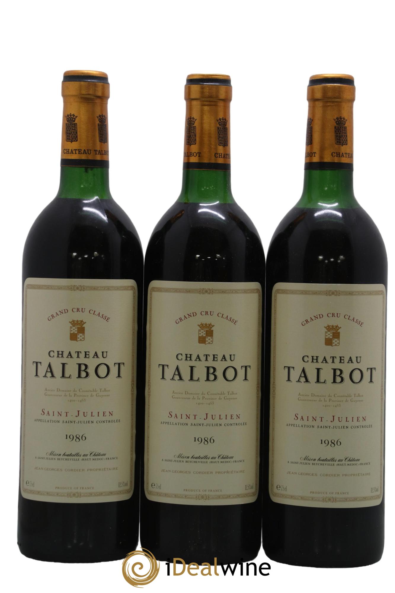 Château Talbot 4ème Grand Cru Classé 1986 - Lot of 12 bottles - 4