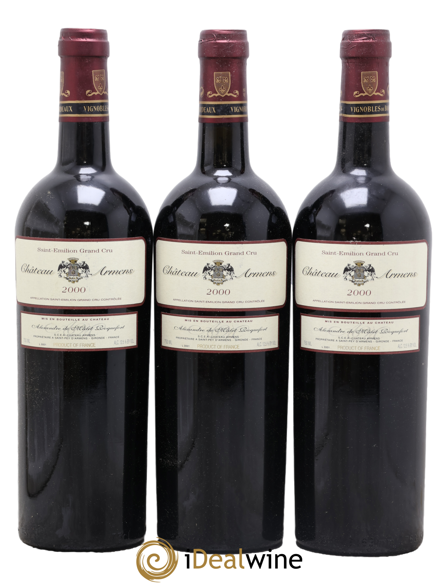 Château Armens Grand Cru 2000 - Lot of 3 bottles - 0