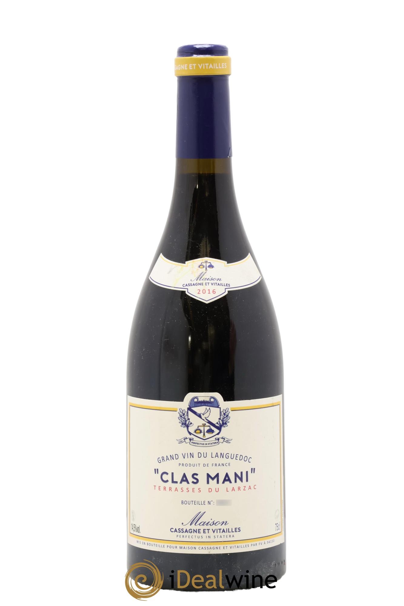 Terrasses du Larzac Clas Mani Cassagne & Vitailles 2016 - Lot de 1 bouteille - 0