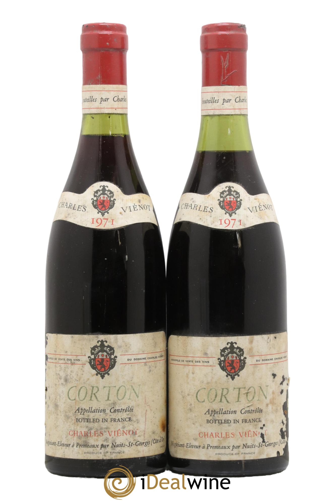 Corton Grand Cru Domaine Charles Vienot 1971 - Lot de 2 bouteilles - 0