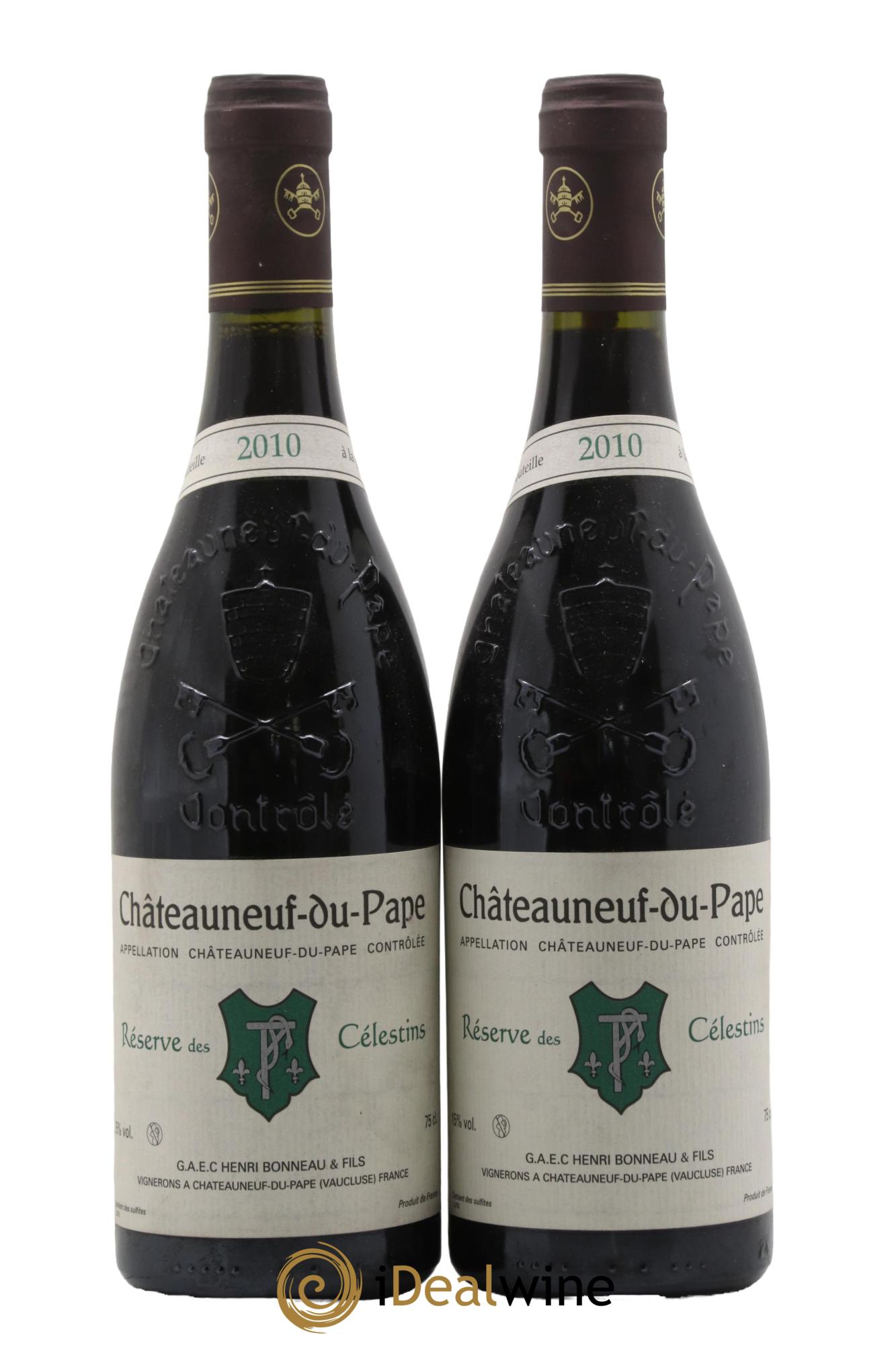 Châteauneuf-du-Pape Réserve des Célestins Henri Bonneau & Fils 2010 - Lotto di 2 bottiglie - 0