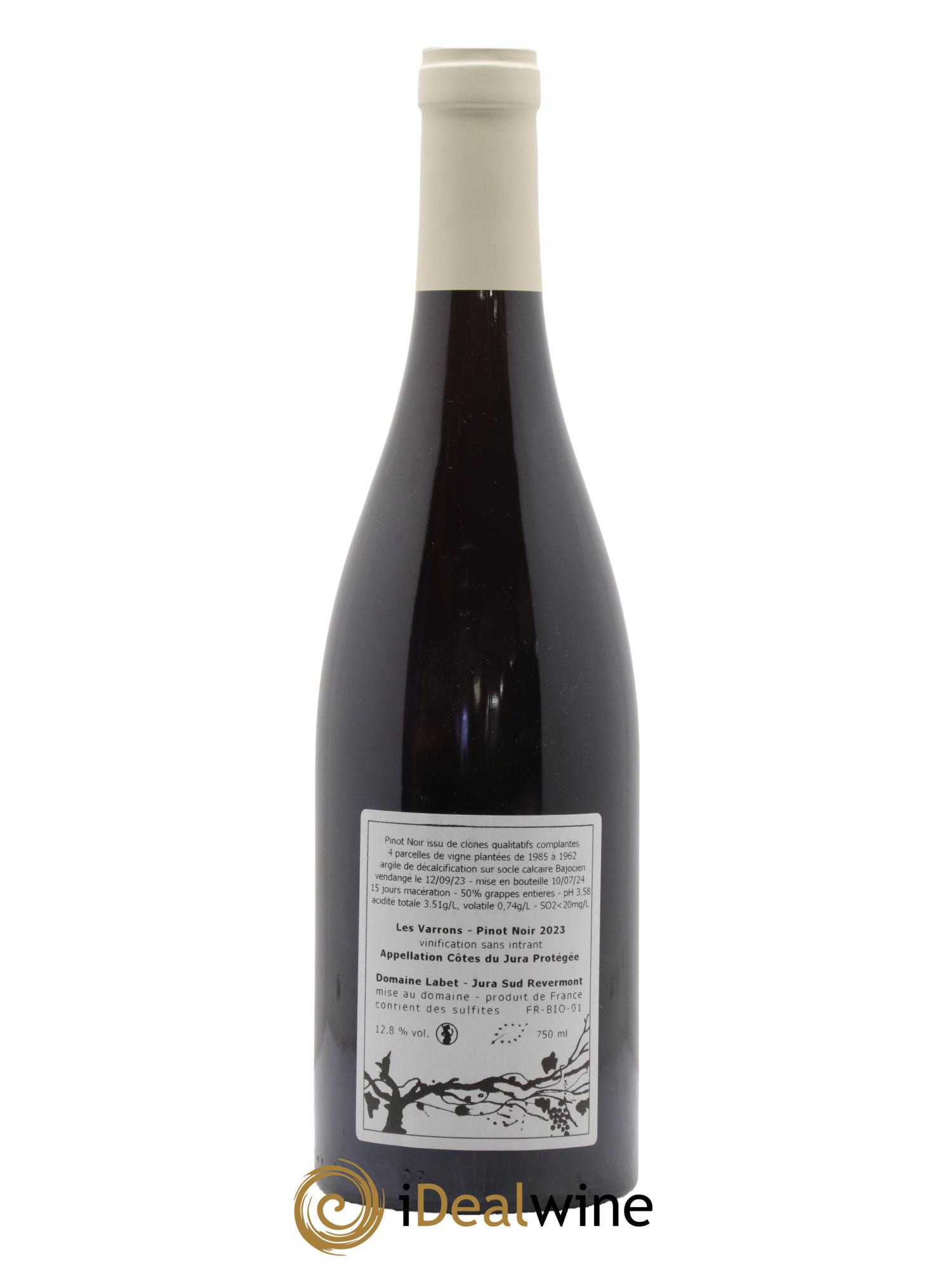 Côtes du Jura Pinot Noir Les Varrons Sélection Massale Romain - Julien - Charline Labet 2023 - Lot de 1 bouteille - 1