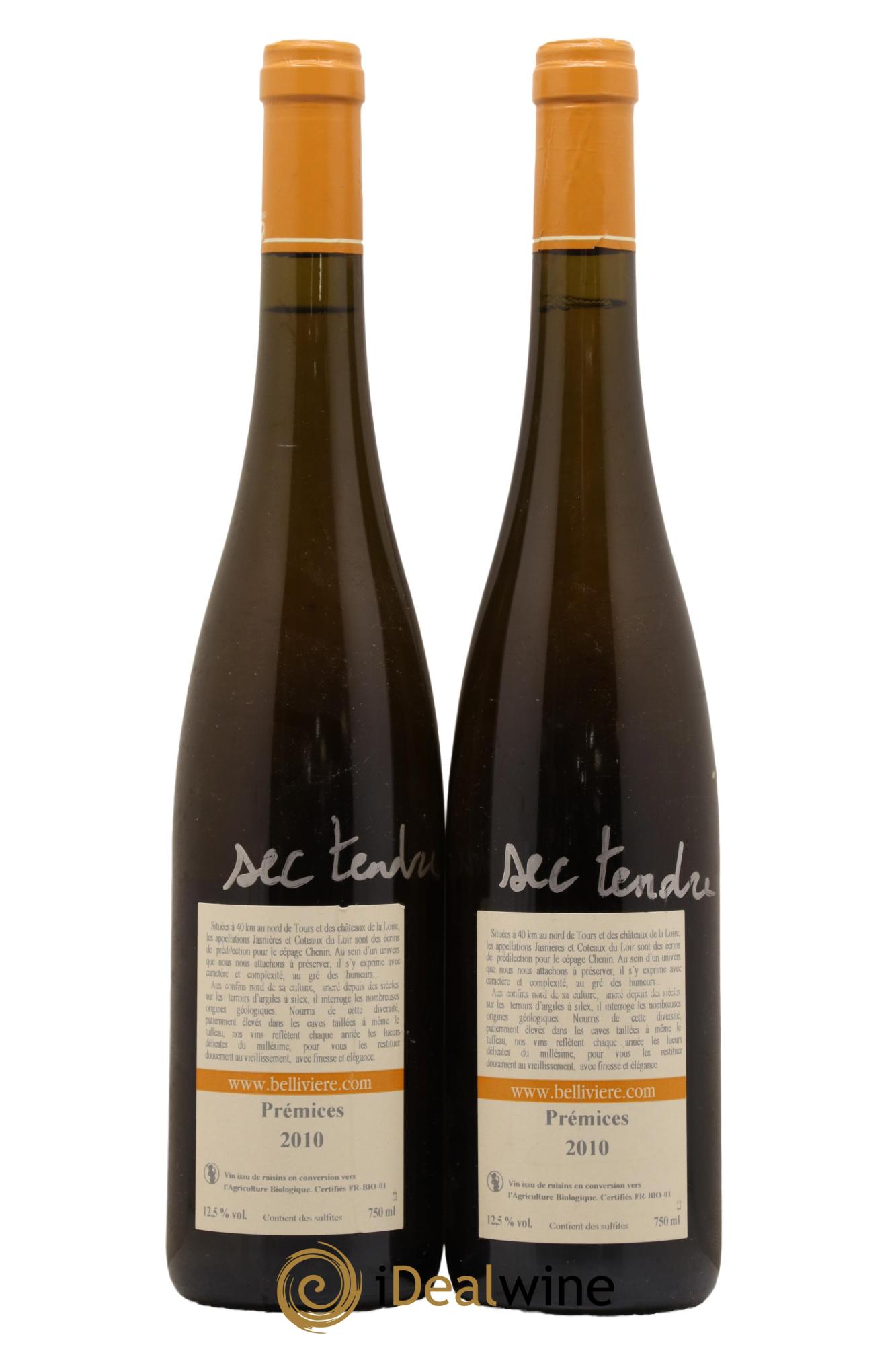 Jasnières Les Prémices Domaine de Bellivière 2010 - Lot de 2 bouteilles - 1
