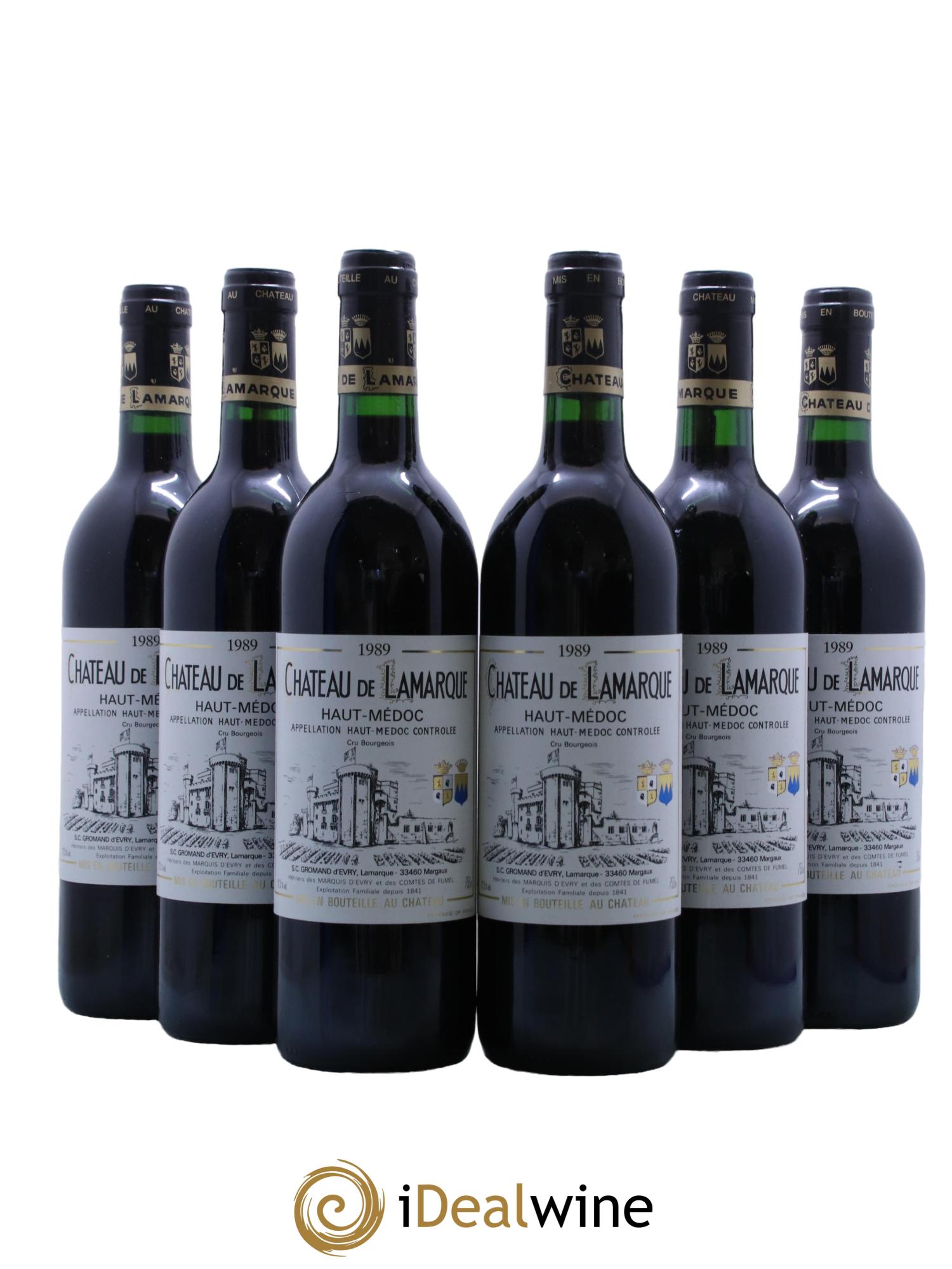 Château de Lamarque Cru Bourgeois 1989 - Lot de 6 bouteilles - 0
