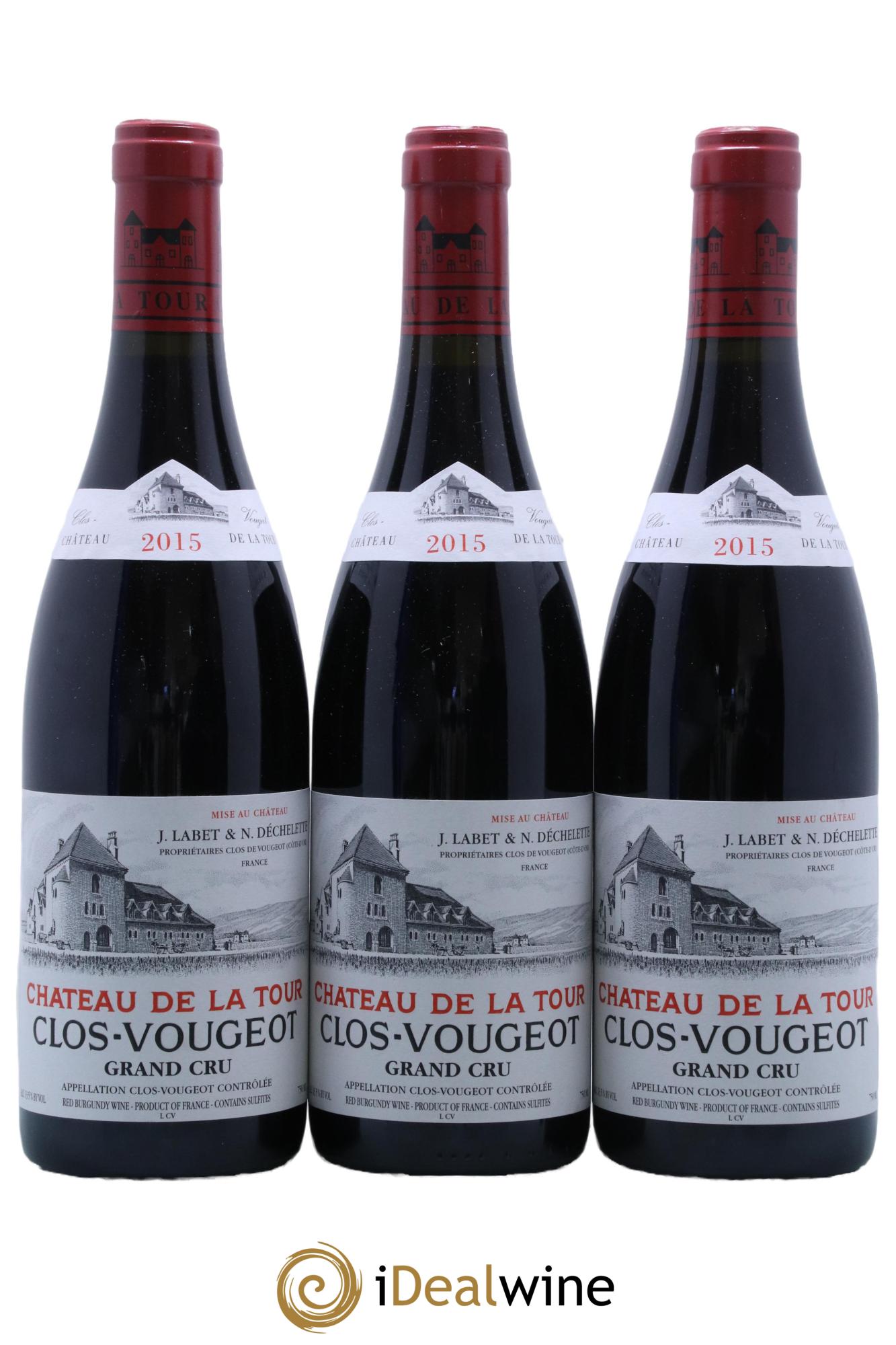 Clos de Vougeot Grand Cru Château de La Tour 2015 - Lot de 3 bouteilles - 0