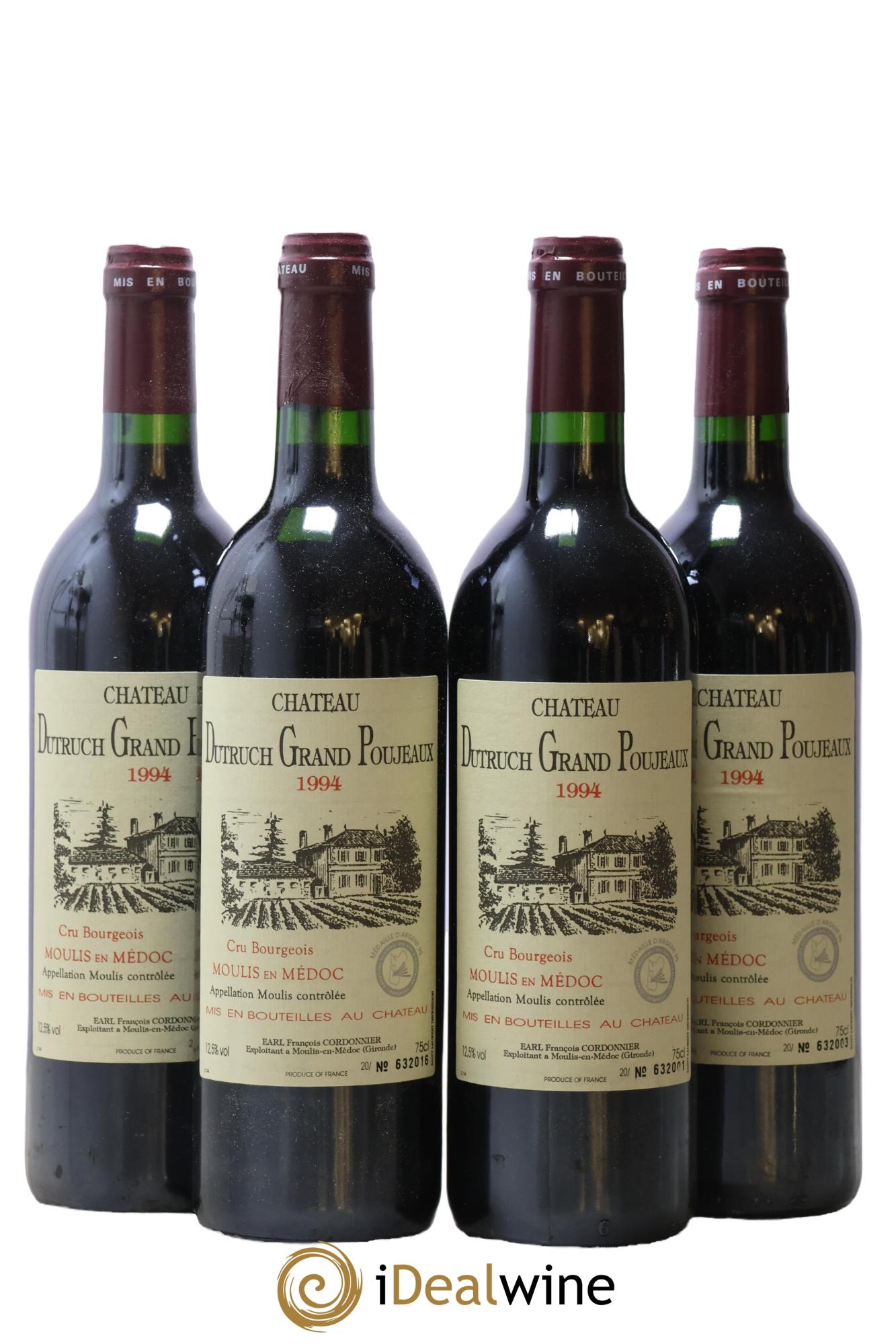 Château Dutruch Grand Poujeaux Cru Bourgeois 1994 - Posten von 4 Flaschen - 0