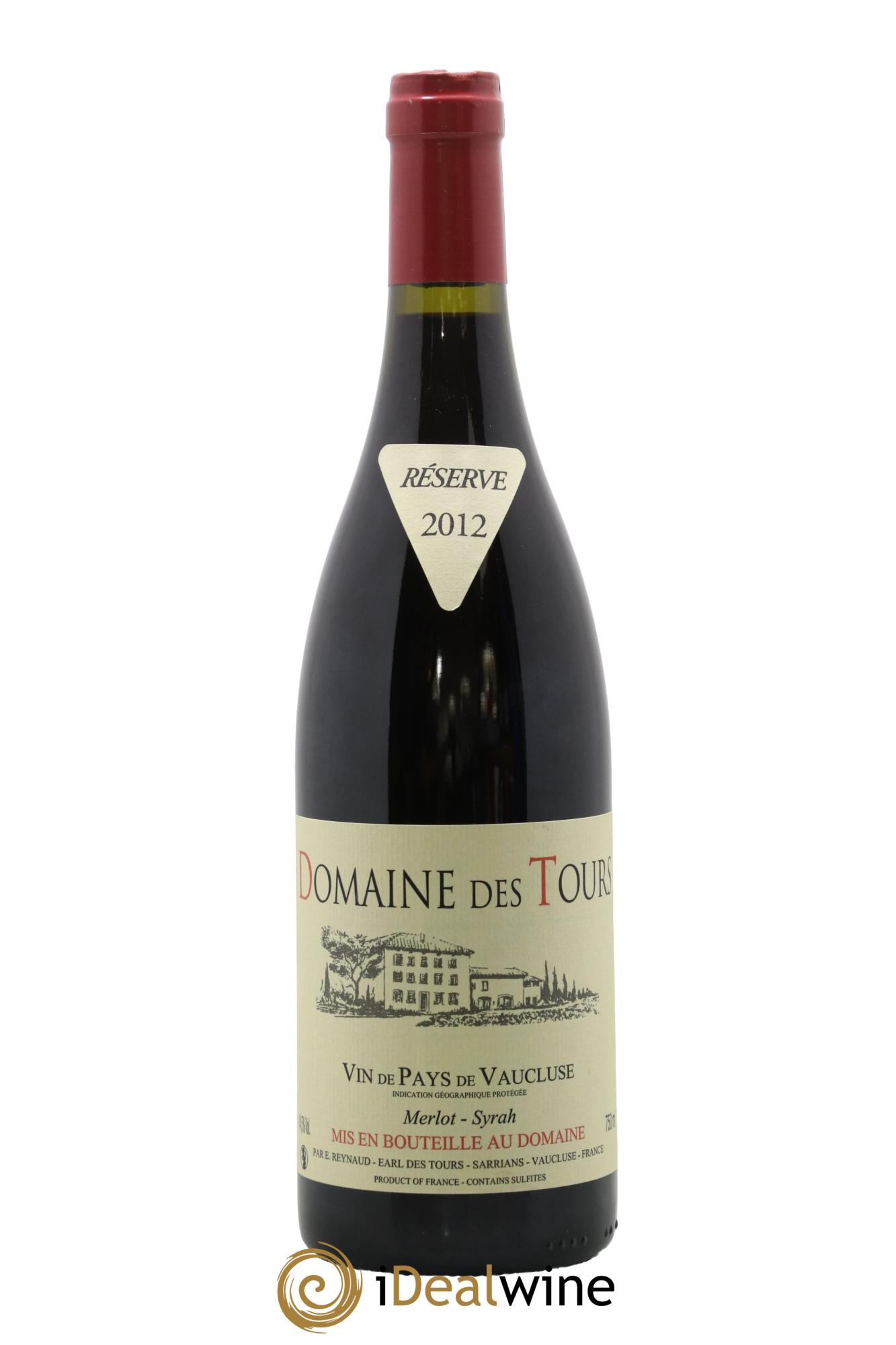 Vaucluse Domaine des Tours Merlot-Syrah Emmanuel Reynaud 2012 - Lot de 1 bouteille - 0