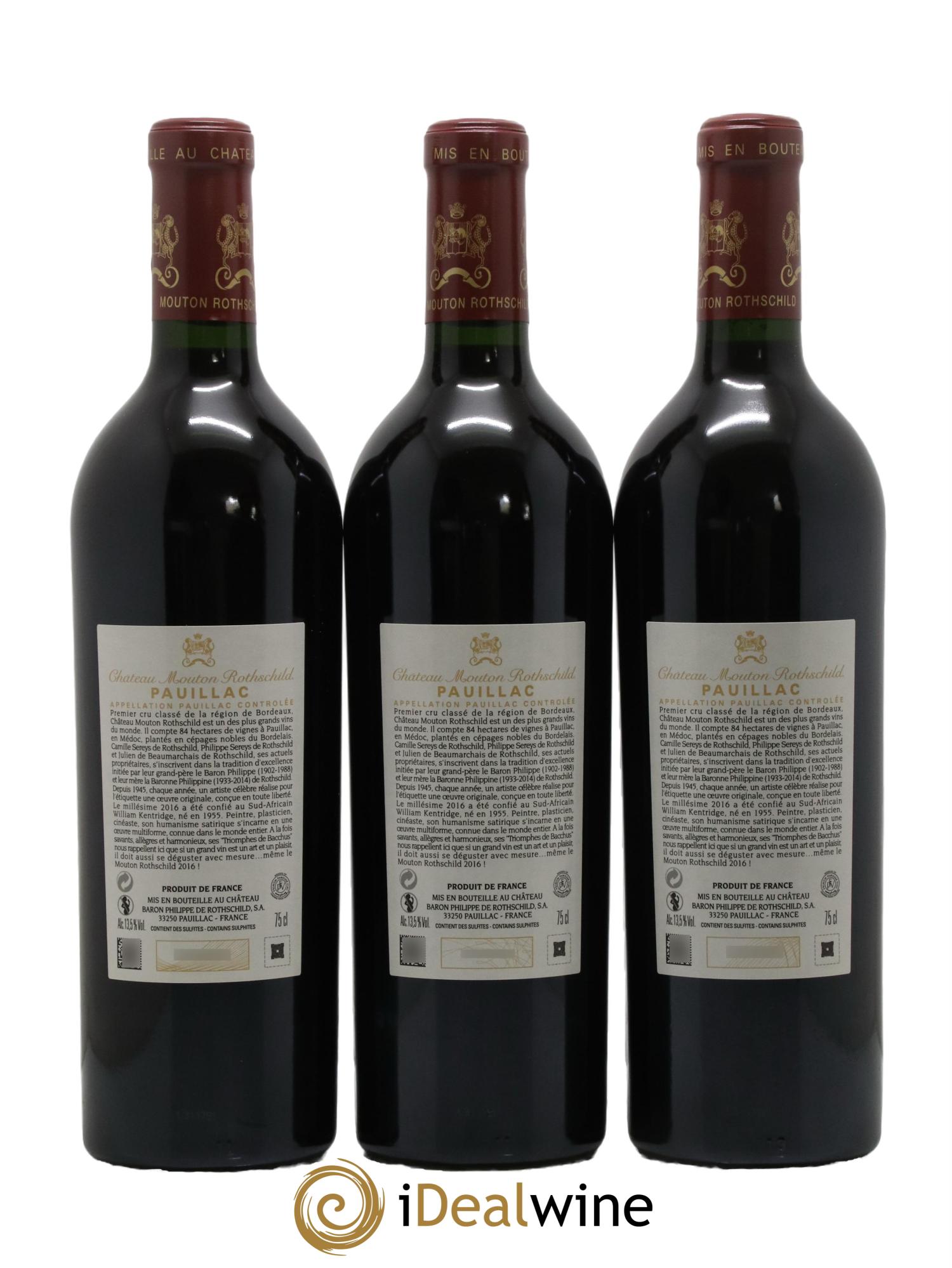 Château Mouton Rothschild 1er Grand Cru Classé 2016 - Lot de 6 bouteilles - 2