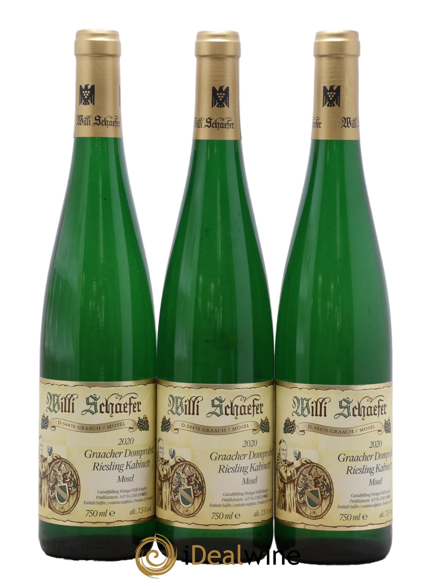 Riesling Willi Schaefer Graacher Domprobst Kabinett 2020 - Lot de 3 bouteilles - 0