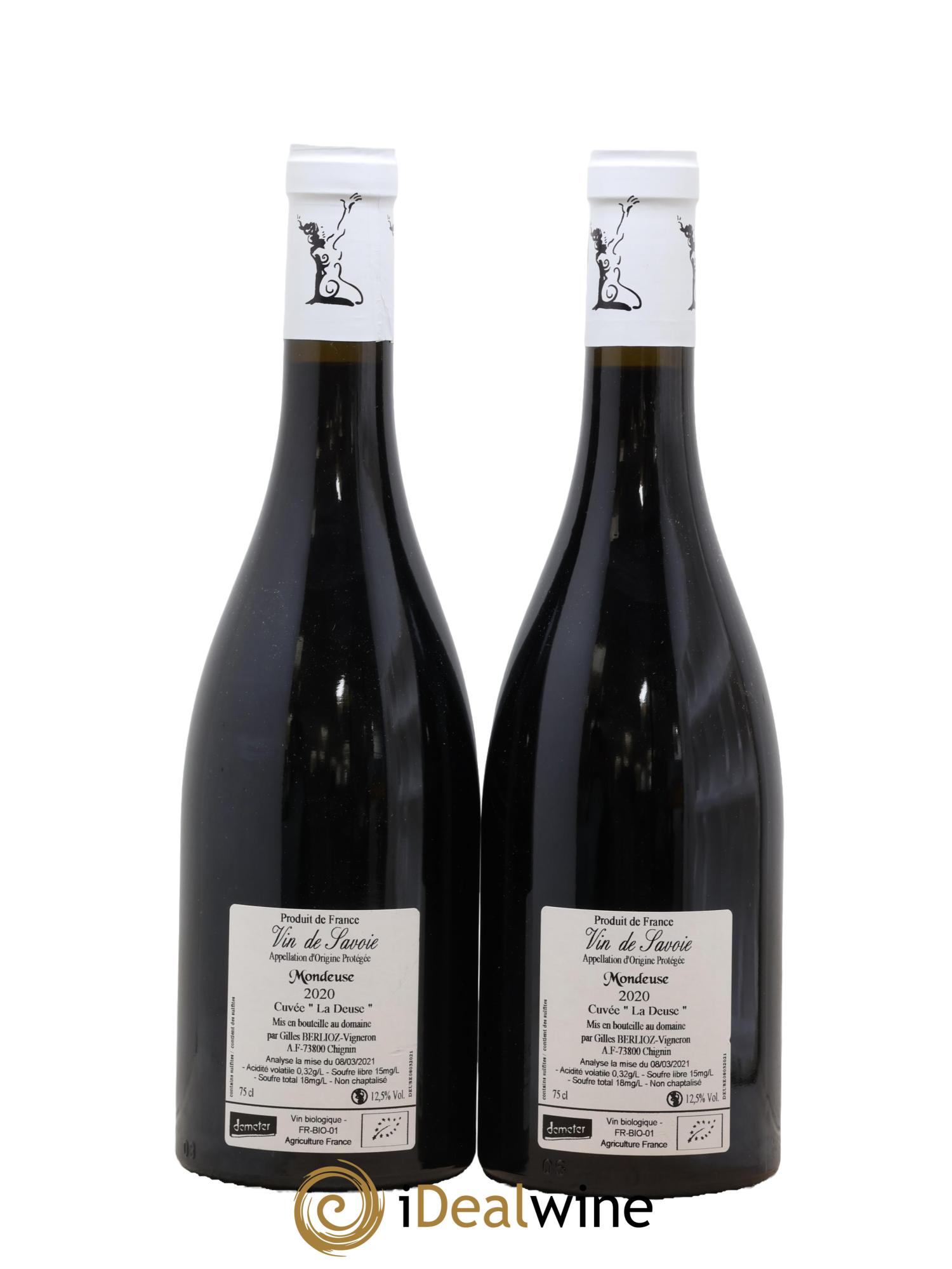 Vin de Savoie La Deuse Gilles Berlioz 2020 - Lot de 2 bouteilles - 1