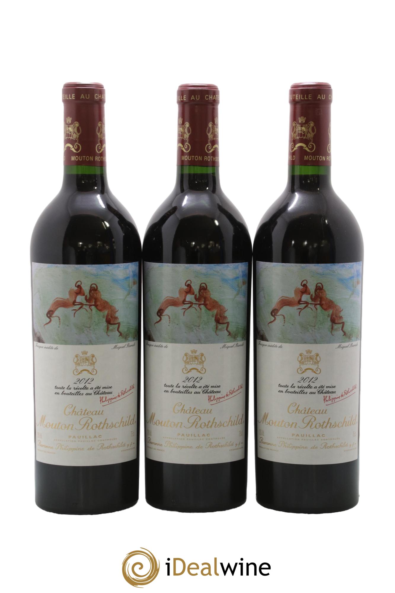 Château Mouton Rothschild 1er Grand Cru Classé 2012 - Lot de 3 bouteilles - 0
