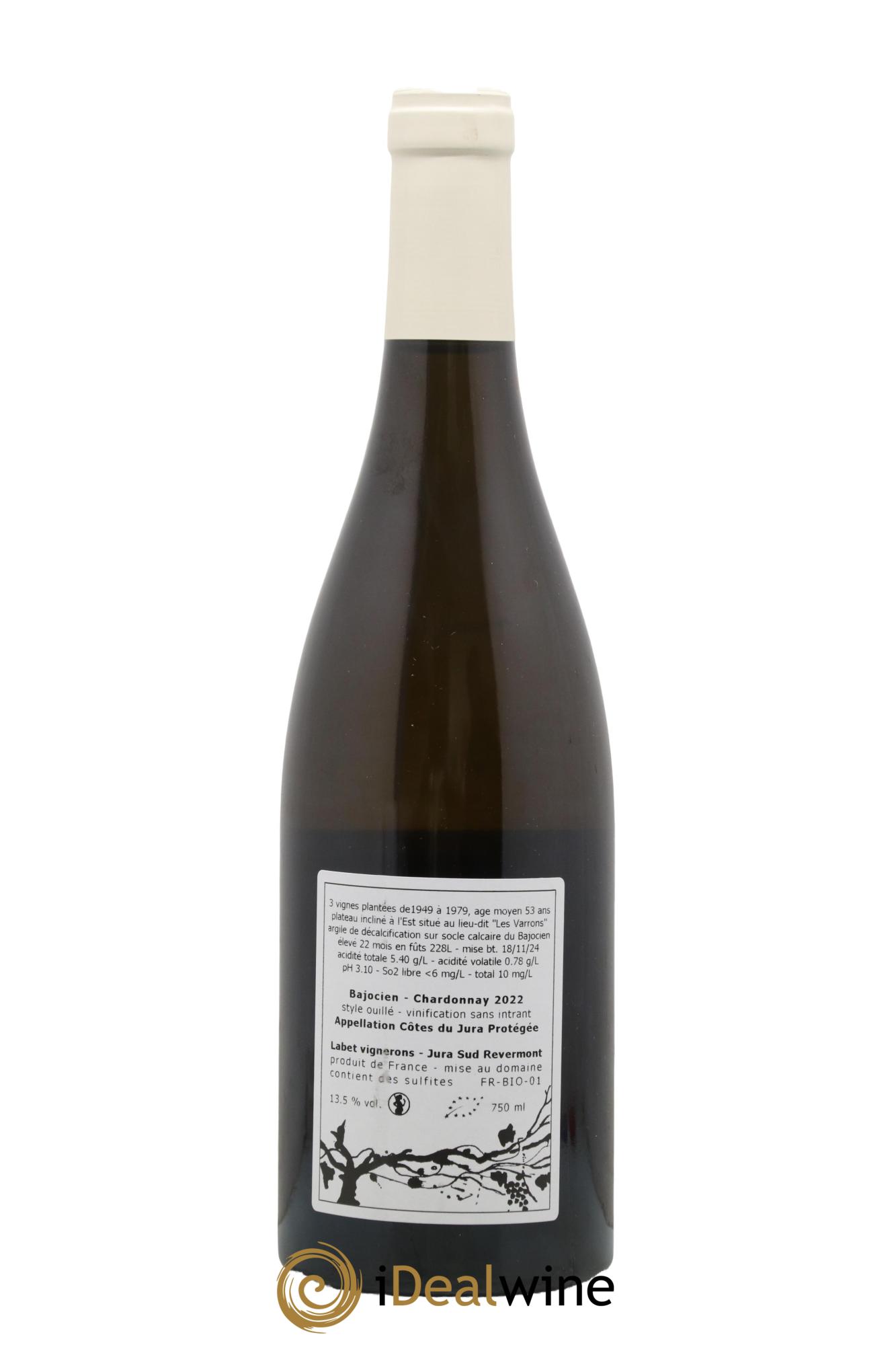 Côtes du Jura Chardonnay Bajocien Romain - Julien - Charline Labet 2022 - Lot de 1 bouteille - 1