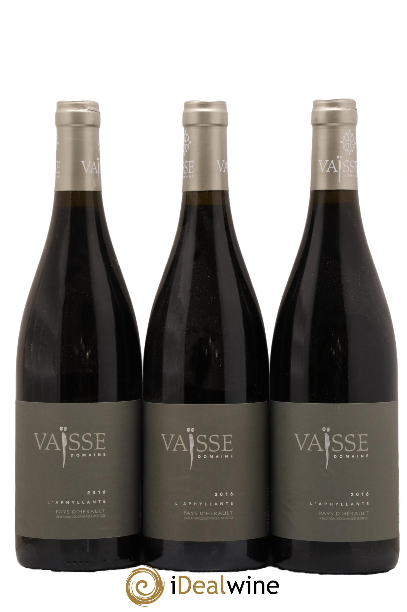 Pays d'Hérault L'Aphyllante Vaisse (Domaine) 2016 - Lot de 3 bouteilles - 0