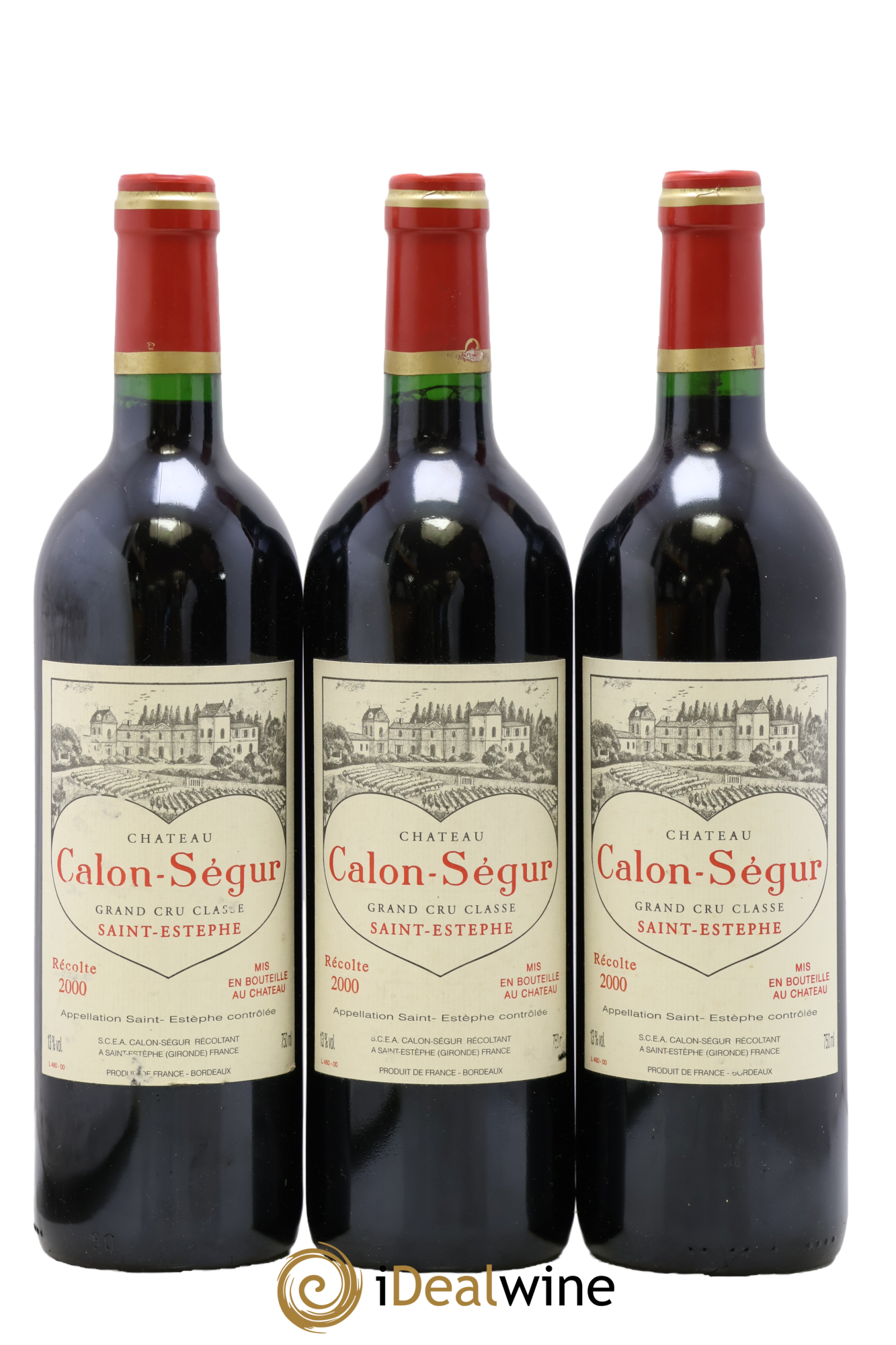 Château Calon Ségur 3ème Grand Cru Classé 2000 - Lotto di 3 bottiglie - 0