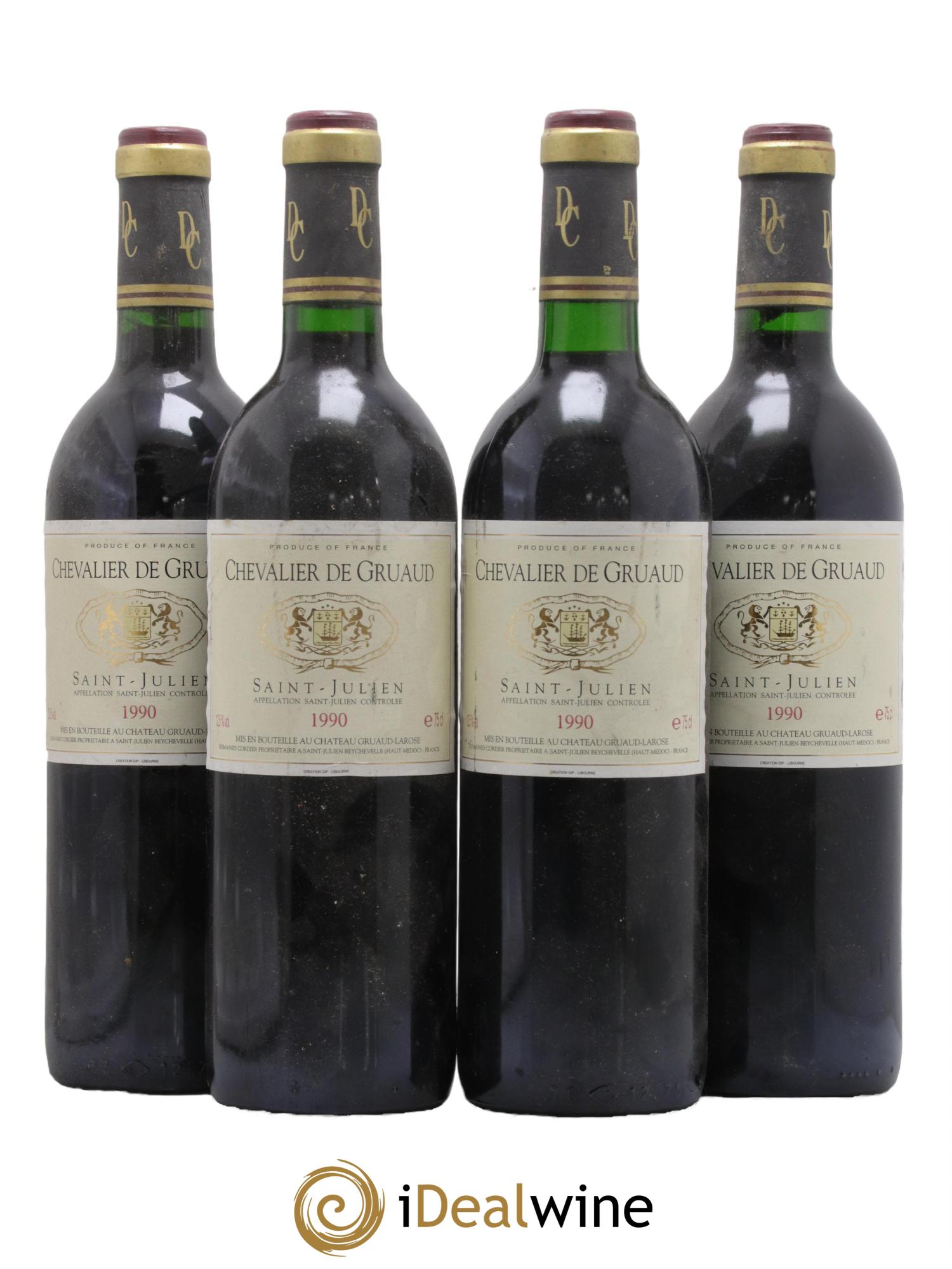 Saint-Julien Chevalier de Gruaud 1990 - Lot de 4 bouteilles - 0