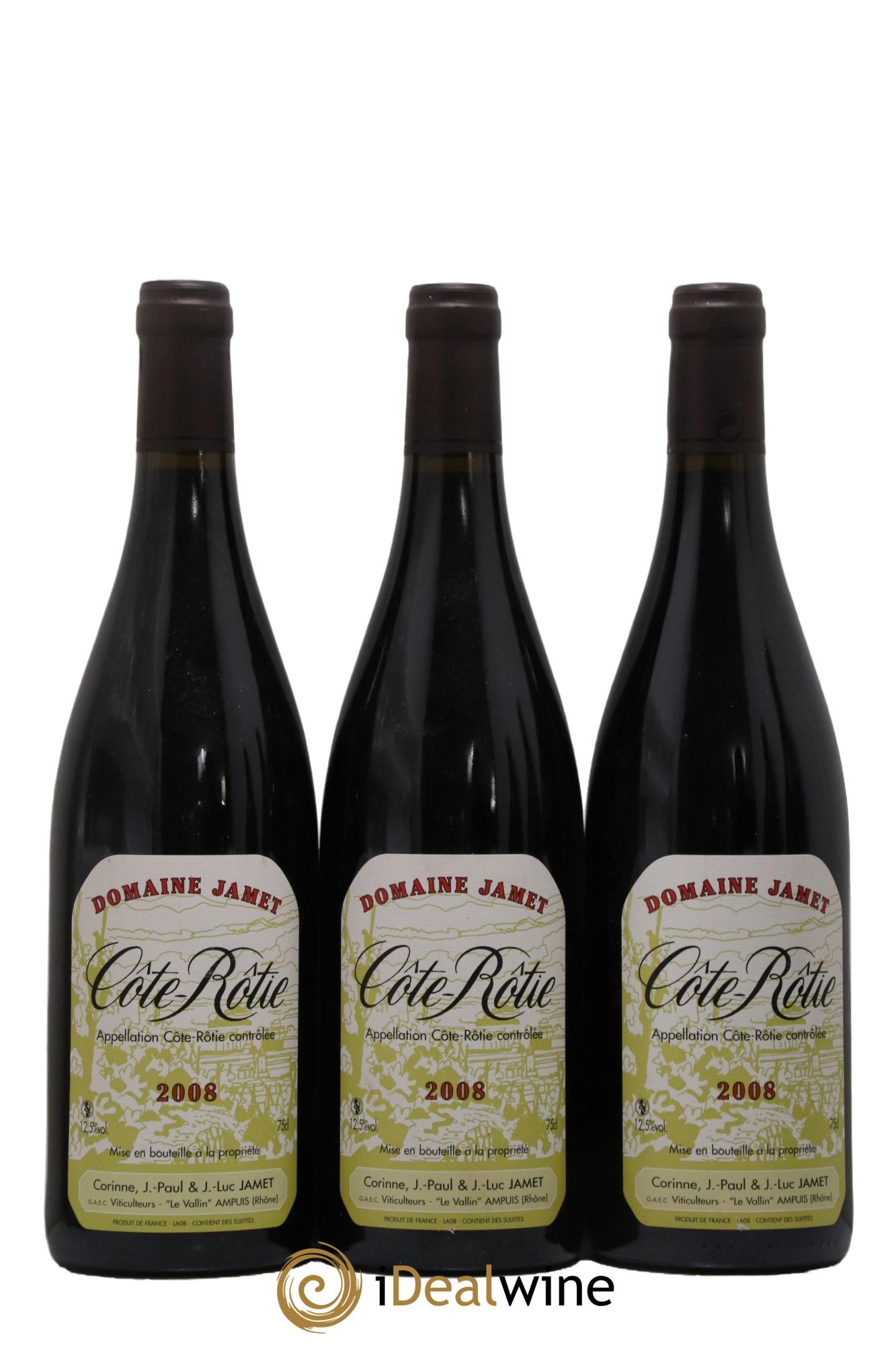 Côte-Rôtie Jamet (Domaine) 2008 - Lot of 3 bottles - 0