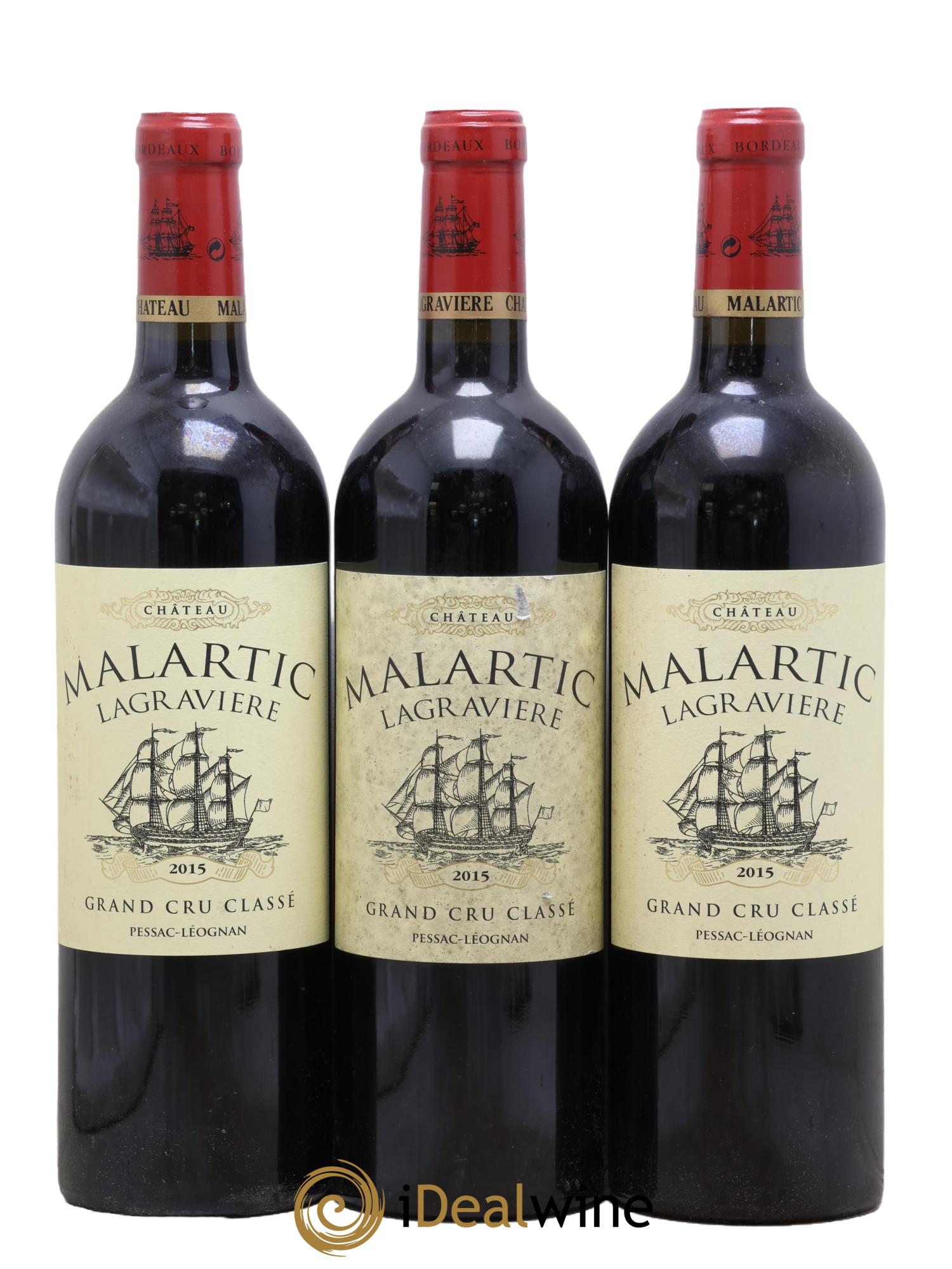 Château Malartic-Lagravière Cru Classé de Graves 2015 - Lot of 3 bottles - 0