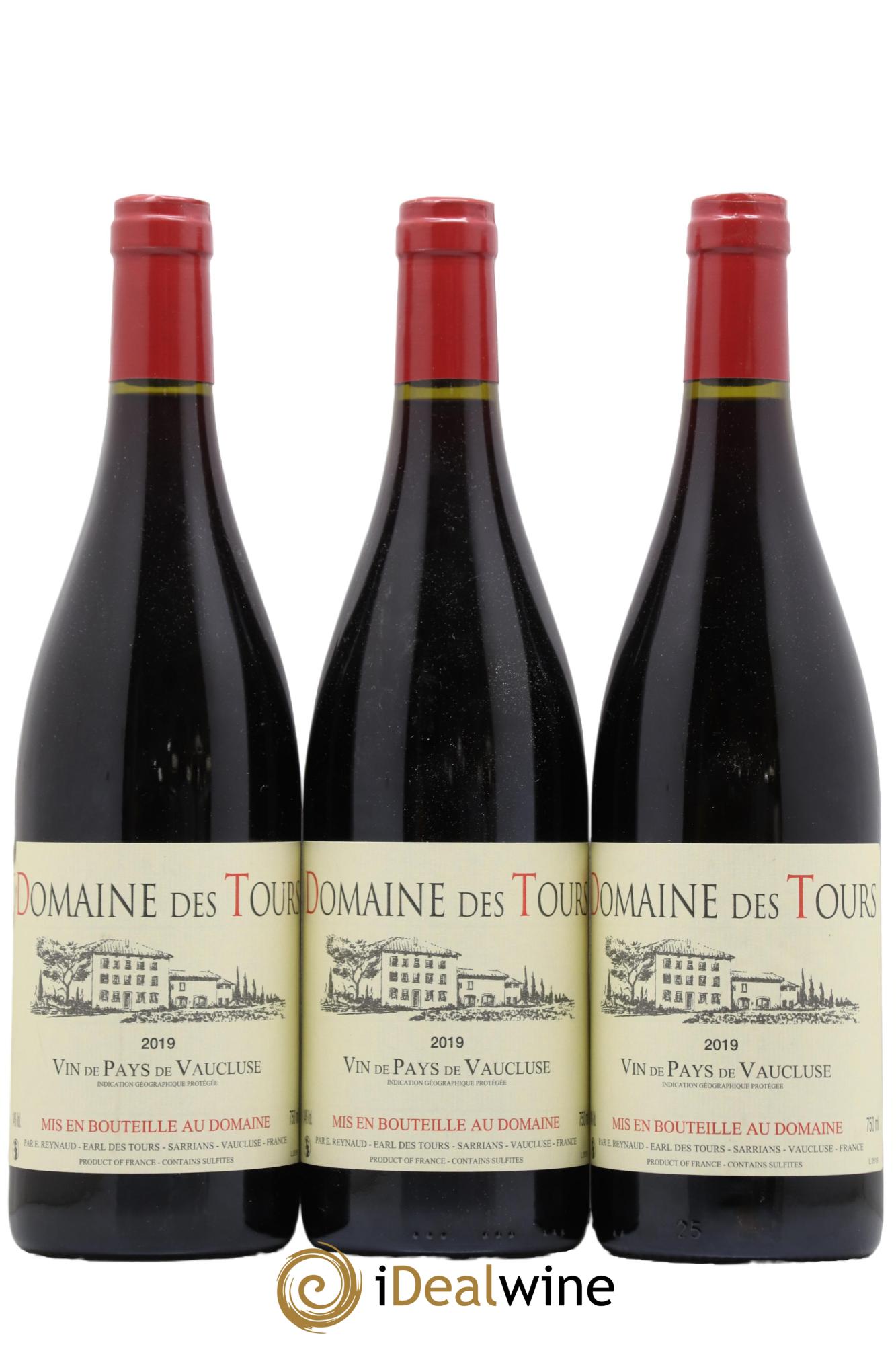 Vaucluse (Vin de Pays de Vaucluse) Domaine des Tours Emmanuel Reynaud 2019 - Lot de 3 bouteilles - 0