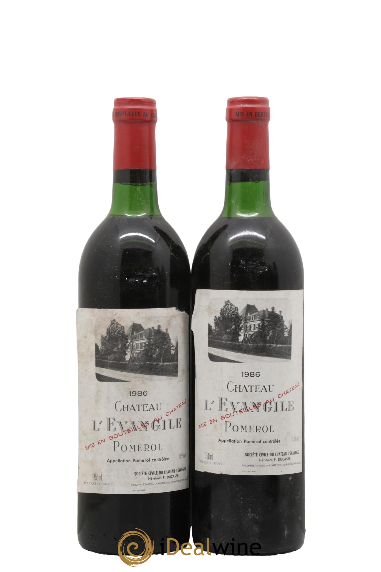 Château l' Évangile 1986 - Lot de 2 bouteilles - 0