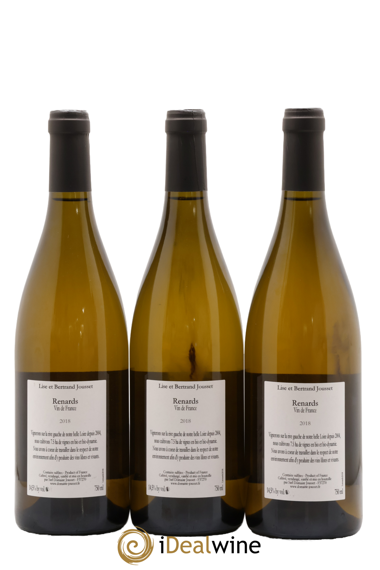 Vin de France Renards Lise et Bertrand Jousset 2018 - Lot of 3 bottles - 1