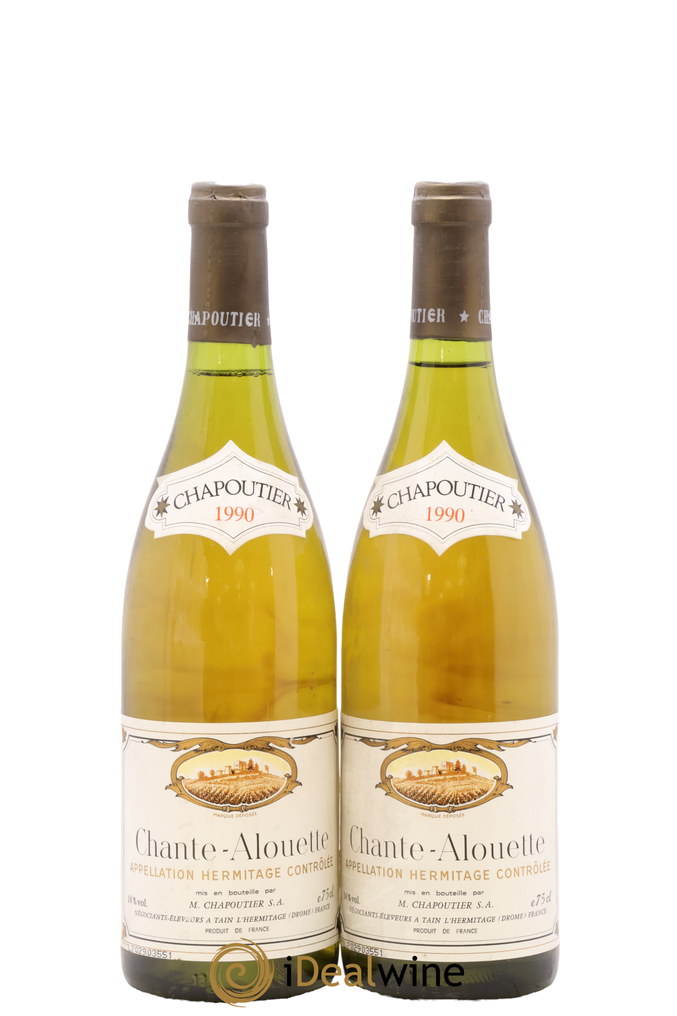 Hermitage Chante Alouette Chapoutier 1990 - Lot of 2 bottles - 0
