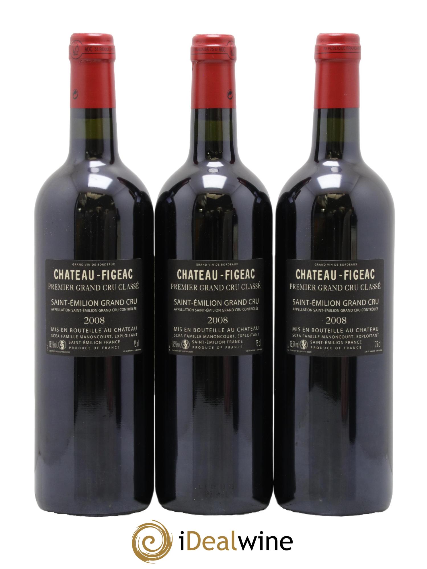 Château Figeac 1er Grand Cru Classé A 2008 - Lot of 12 bottles - 8