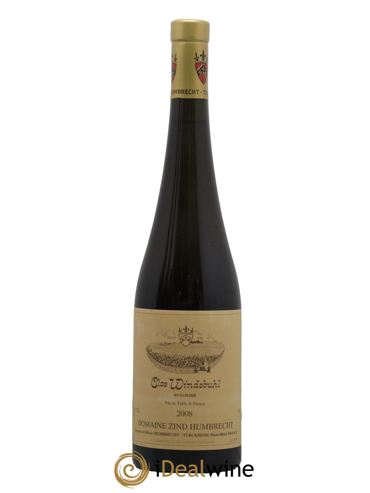 Vin de France Clos Windsbuhl Zind-Humbrecht (Domaine) 2008 - Lot de 1 bouteille - 0