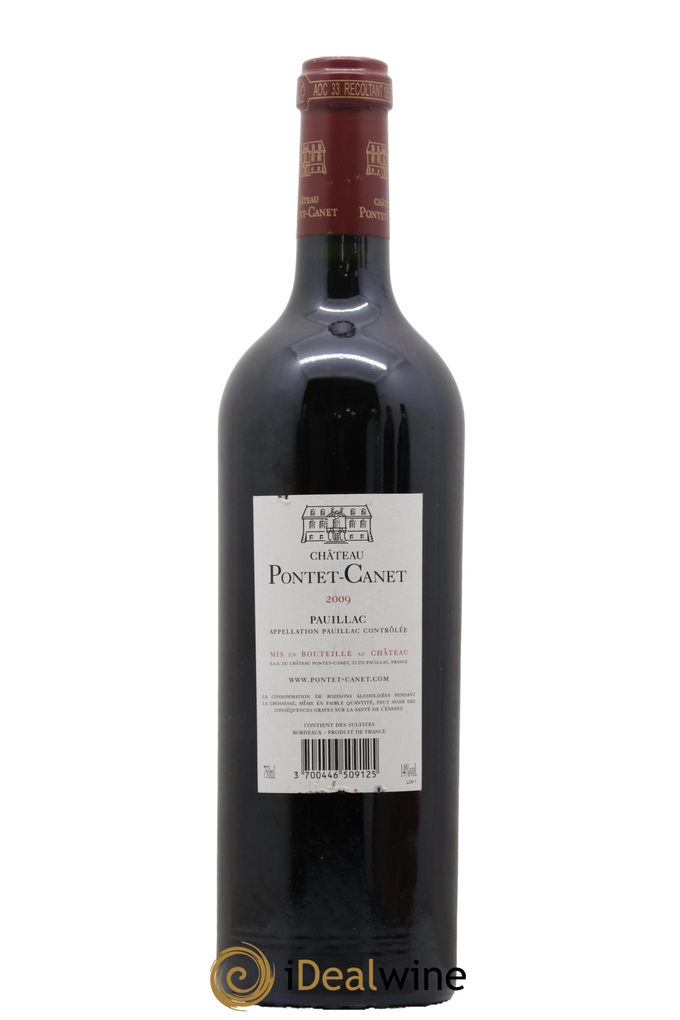 Château Pontet Canet 5ème Grand Cru Classé 2009 - Lot de 1 bouteille - 1