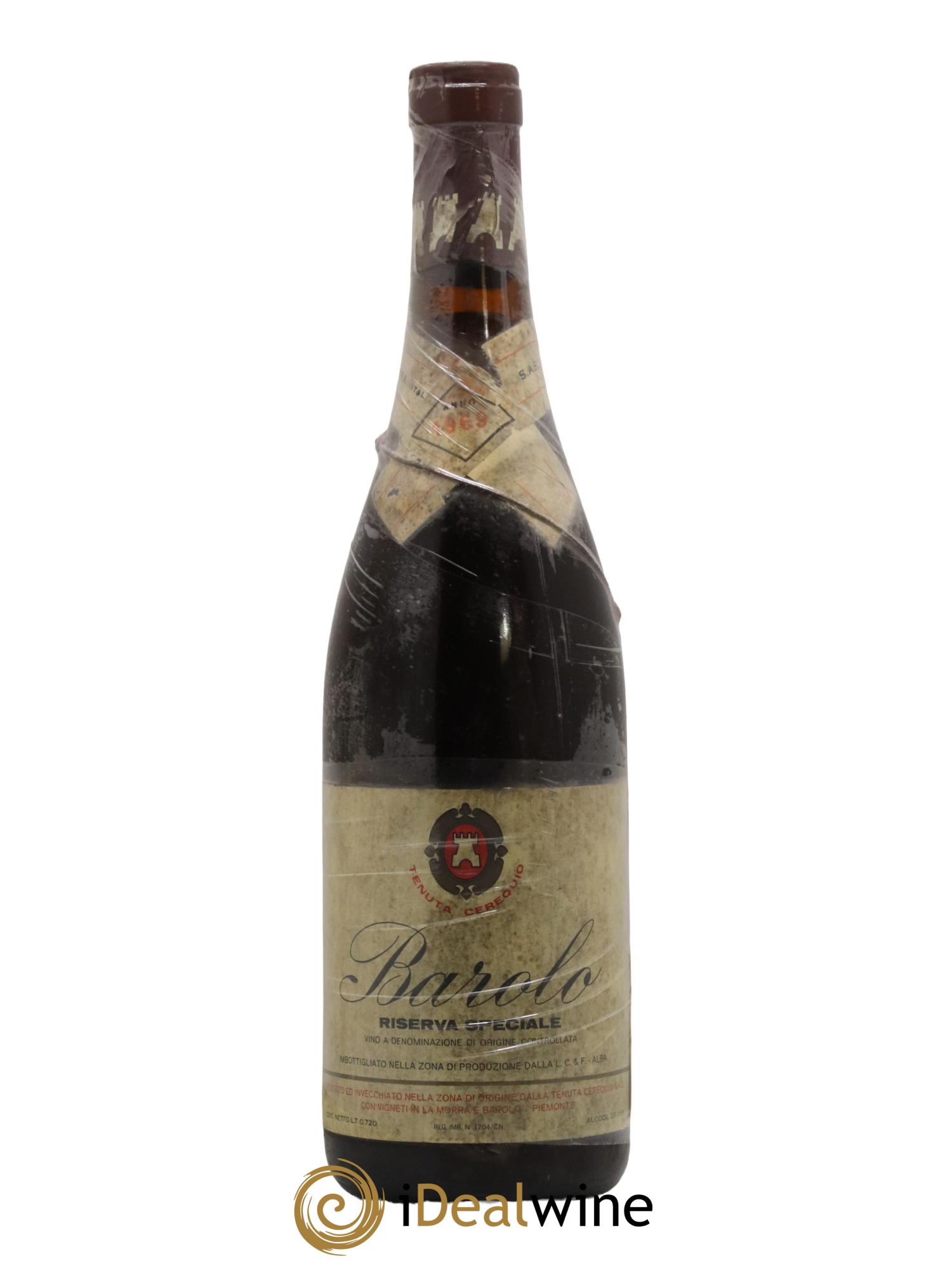 Barolo Riserva Speciale Tenuta Cerequio 1969 - Lot de 1 bouteille - 0