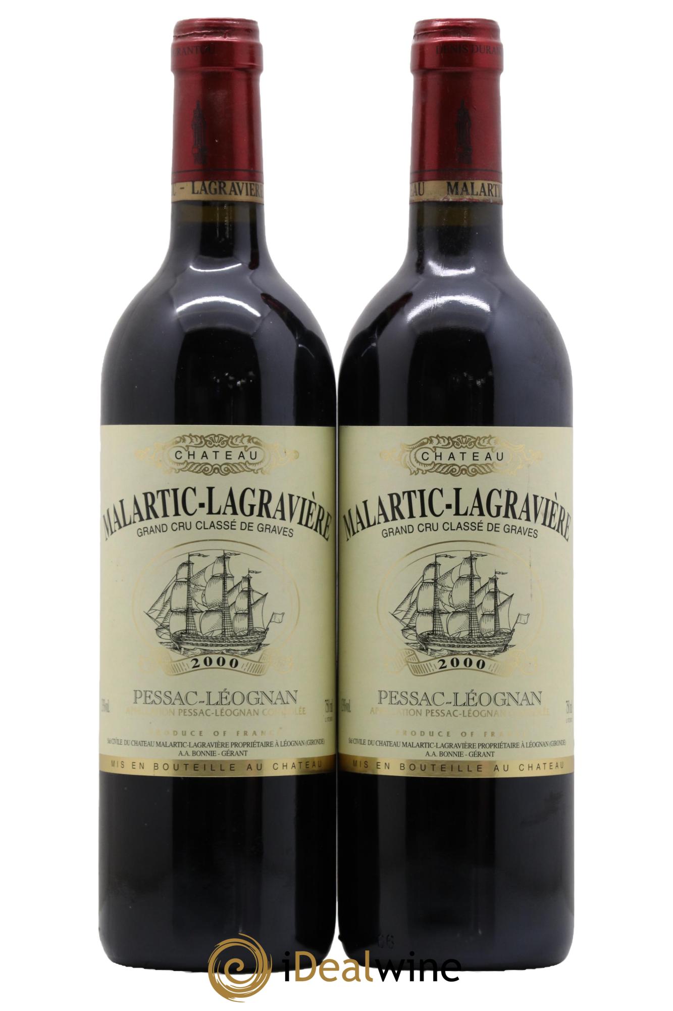 Château Malartic-Lagravière Cru Classé de Graves 2000 - Lot de 2 bouteilles - 0