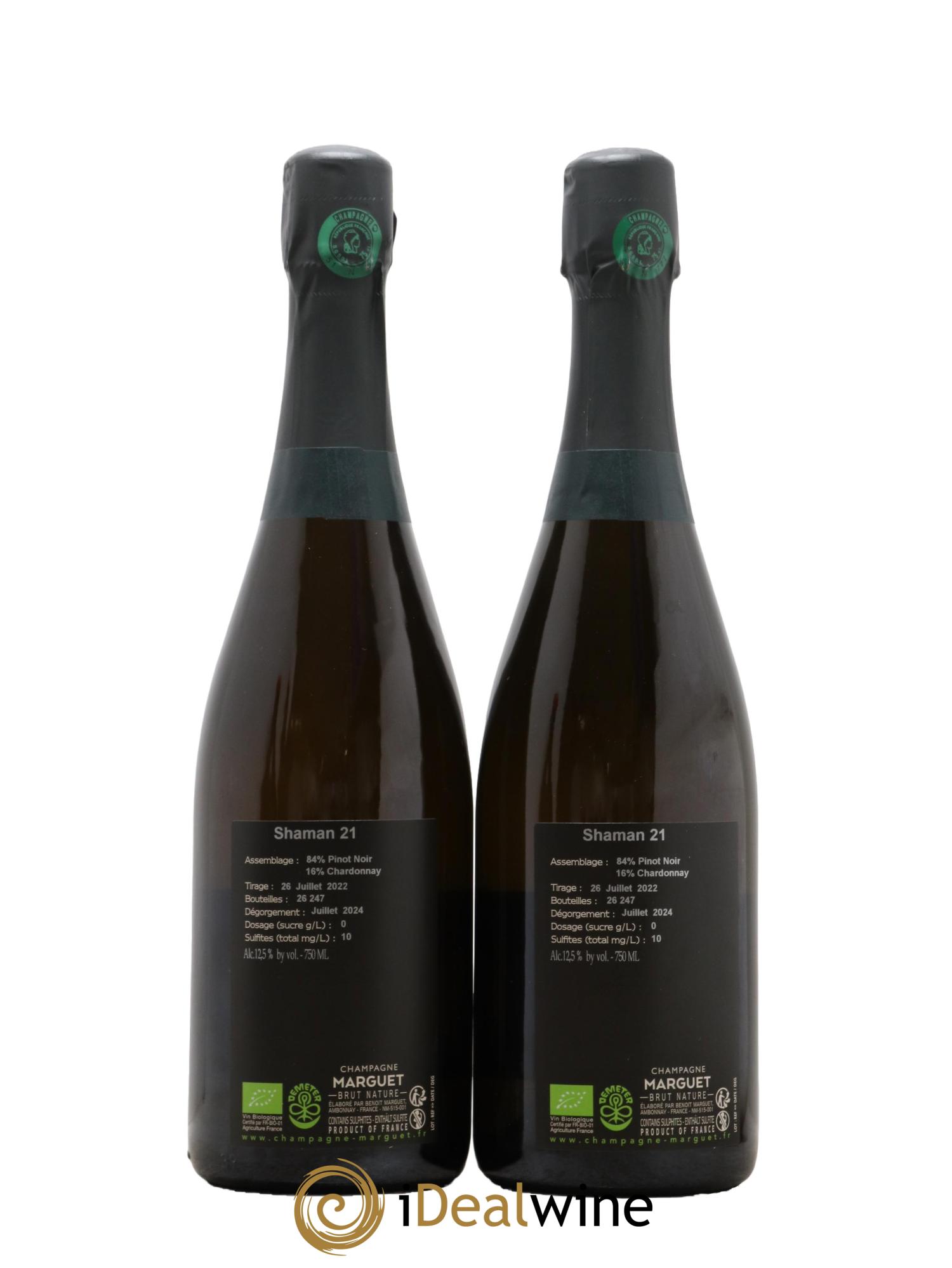 Shaman 21 Grand Cru Brut Nature Marguet 2021 - Lot de 2 bouteilles - 1