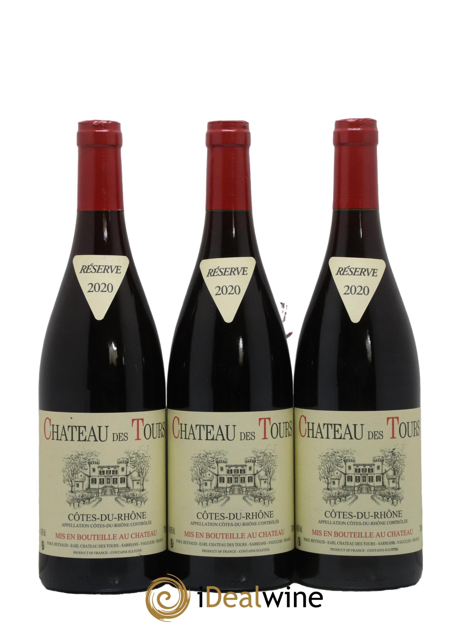 Côtes-du-Rhône Château des Tours Emmanuel Reynaud 2020 - Lot de 3 bouteilles - 0