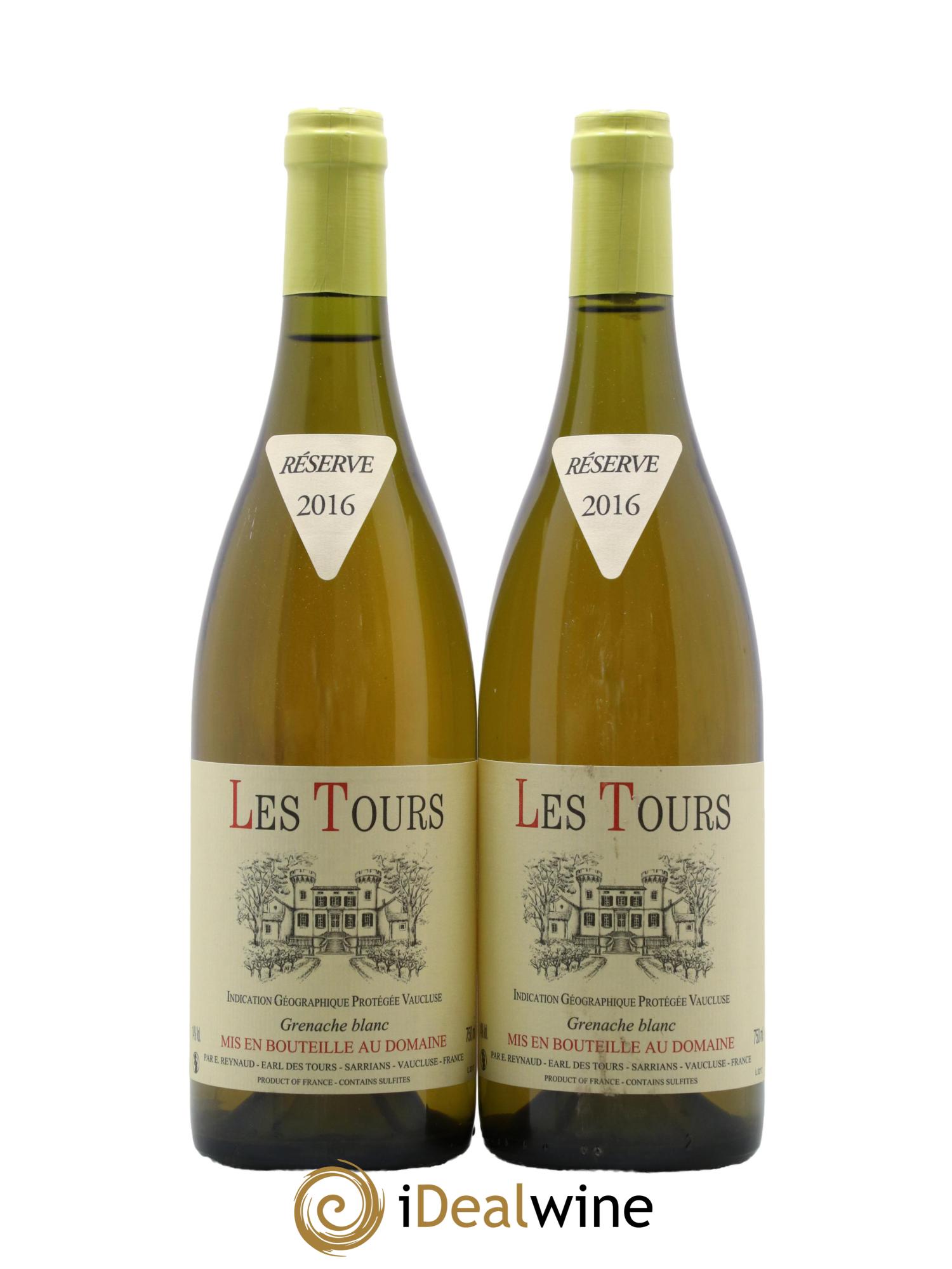 Vaucluse (Vin de Pays de Vaucluse) Les Tours Grenache Blanc Emmanuel Reynaud 2016 - Lot de 2 bouteilles - 0