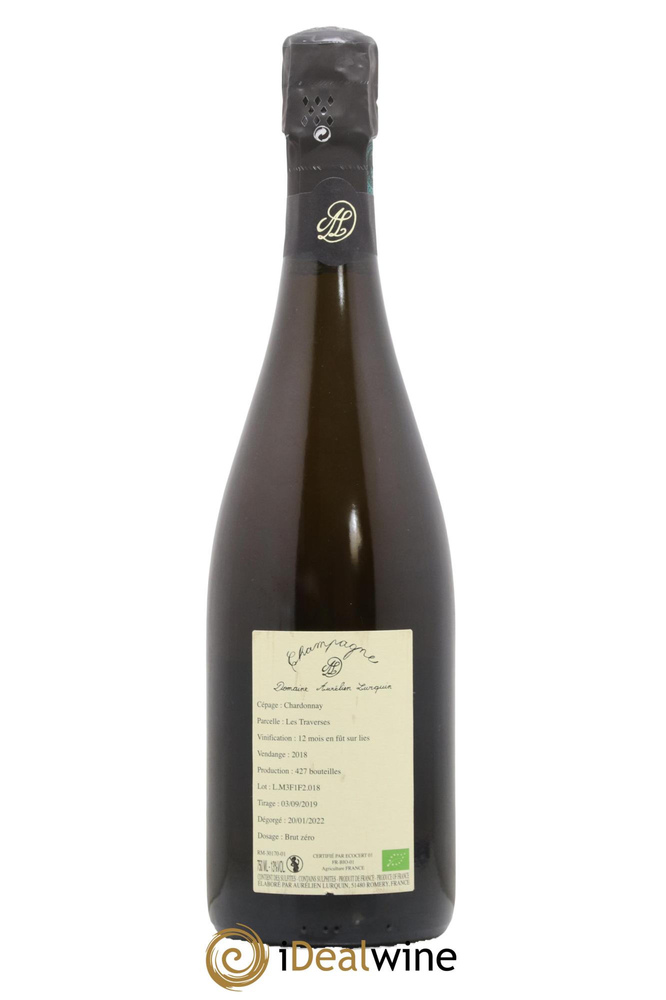Chardonnay Les Traverses Aurélien Lurquin 2018 - Lot de 1 bouteille - 1