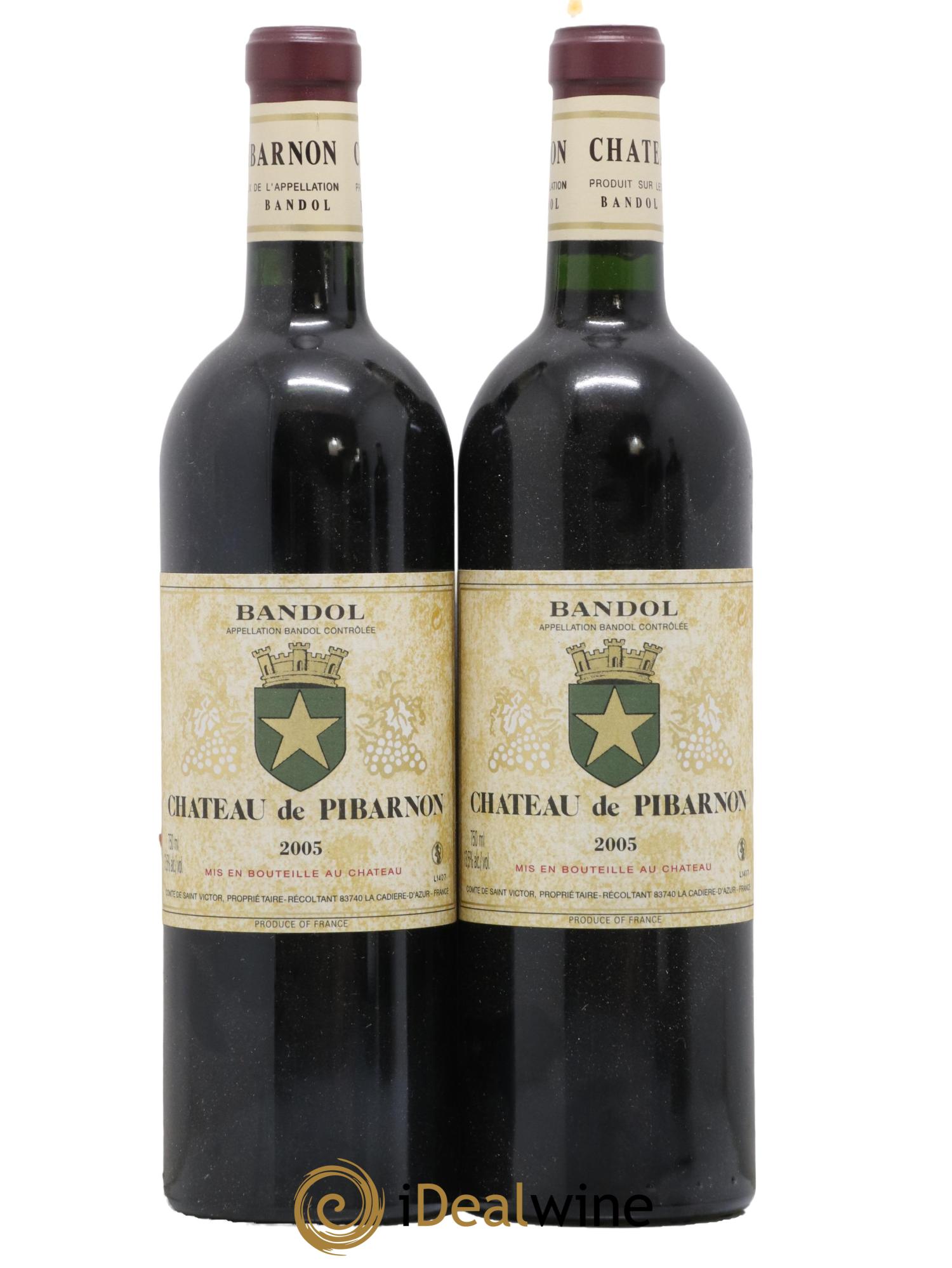 Bandol Château de Pibarnon Comte de Saint-Victor 2005 - Lot de 2 bouteilles - 0