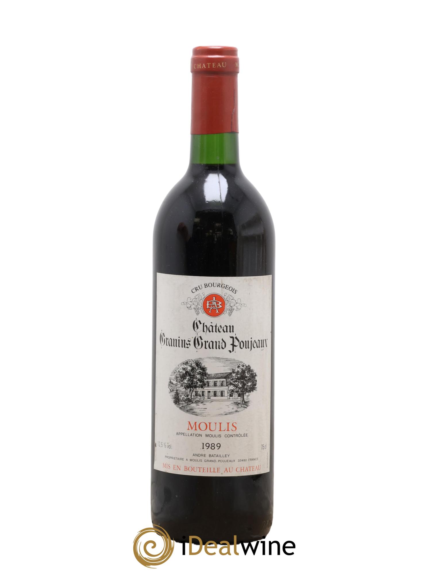 Moulis en Médoc Château Granins Grand Poujeaux 1989 - Lot de 1 bouteille - 0