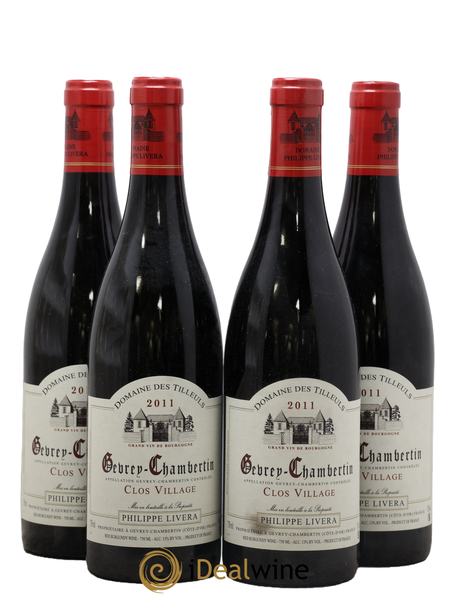 Gevrey-Chambertin Clos Village Tilleuls (Domaine des) - Philippe Livera 2011 - Lot de 4 bouteilles - 0