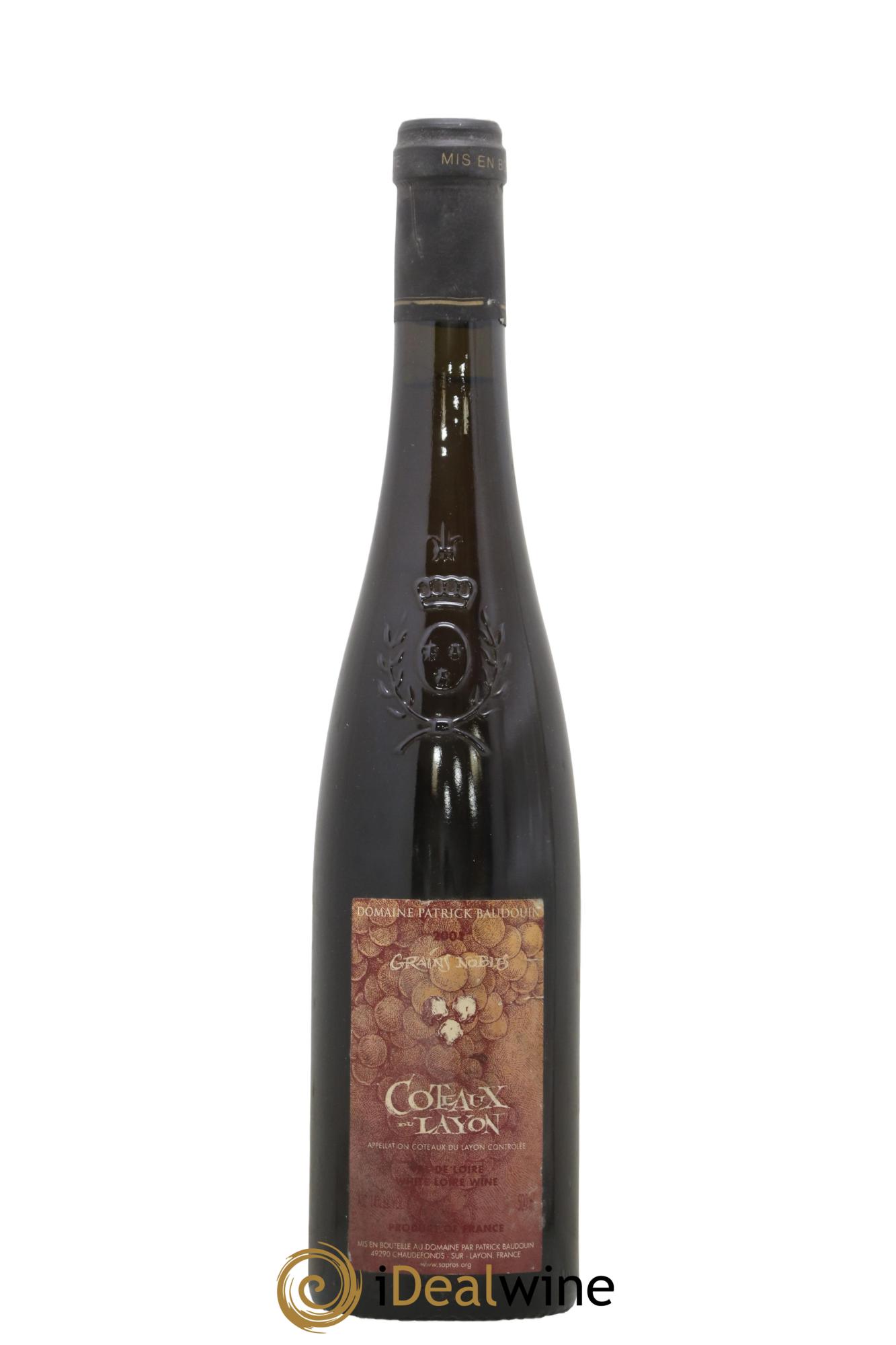Coteaux du Layon Sélection Grains Nobles Patrick Baudouin 2001 - Lot de 1 format 50cl - 0