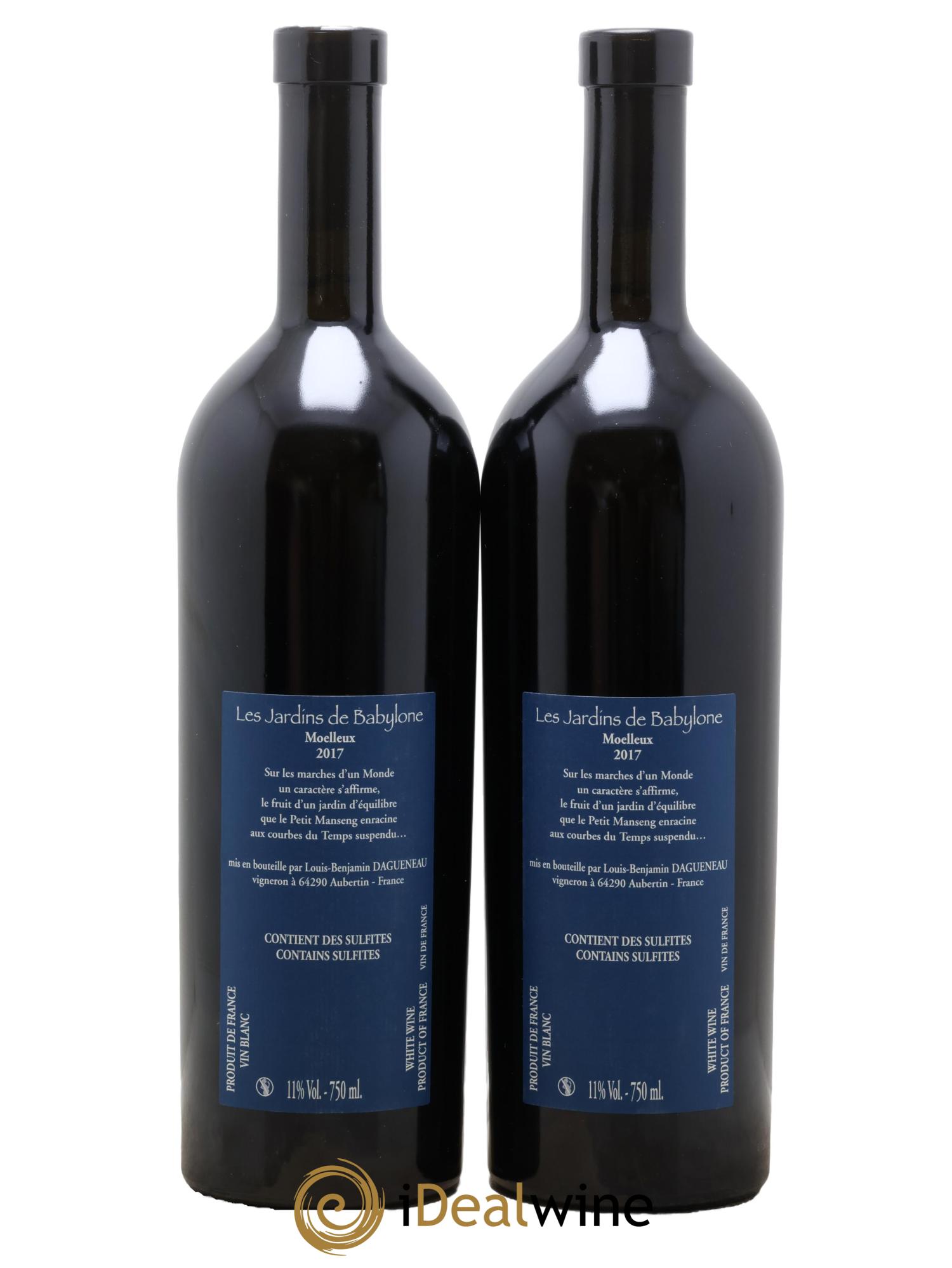 Vin de France (anciennement Jurançon) Jardins de Babylone Didier Dagueneau 2017 - Lot of 2 bottles - 1
