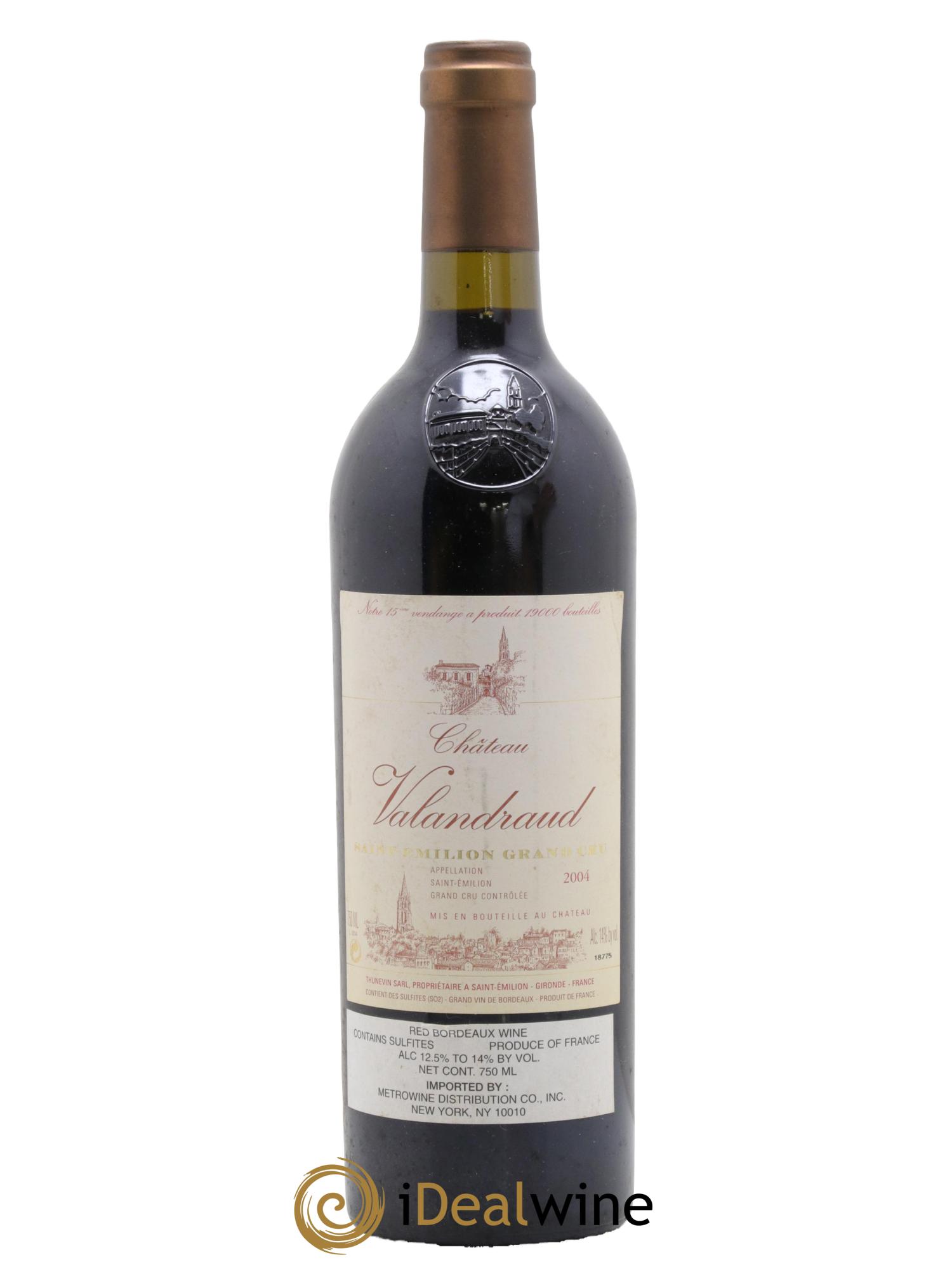 Château de Valandraud 1er Grand Cru Classé B depuis 2012  2004 - Lot de 1 bouteille - 0