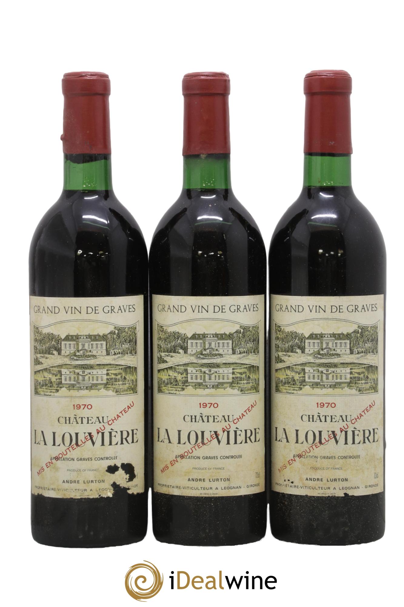Château la Louvière 1970 - Lot of 3 bottles - 0