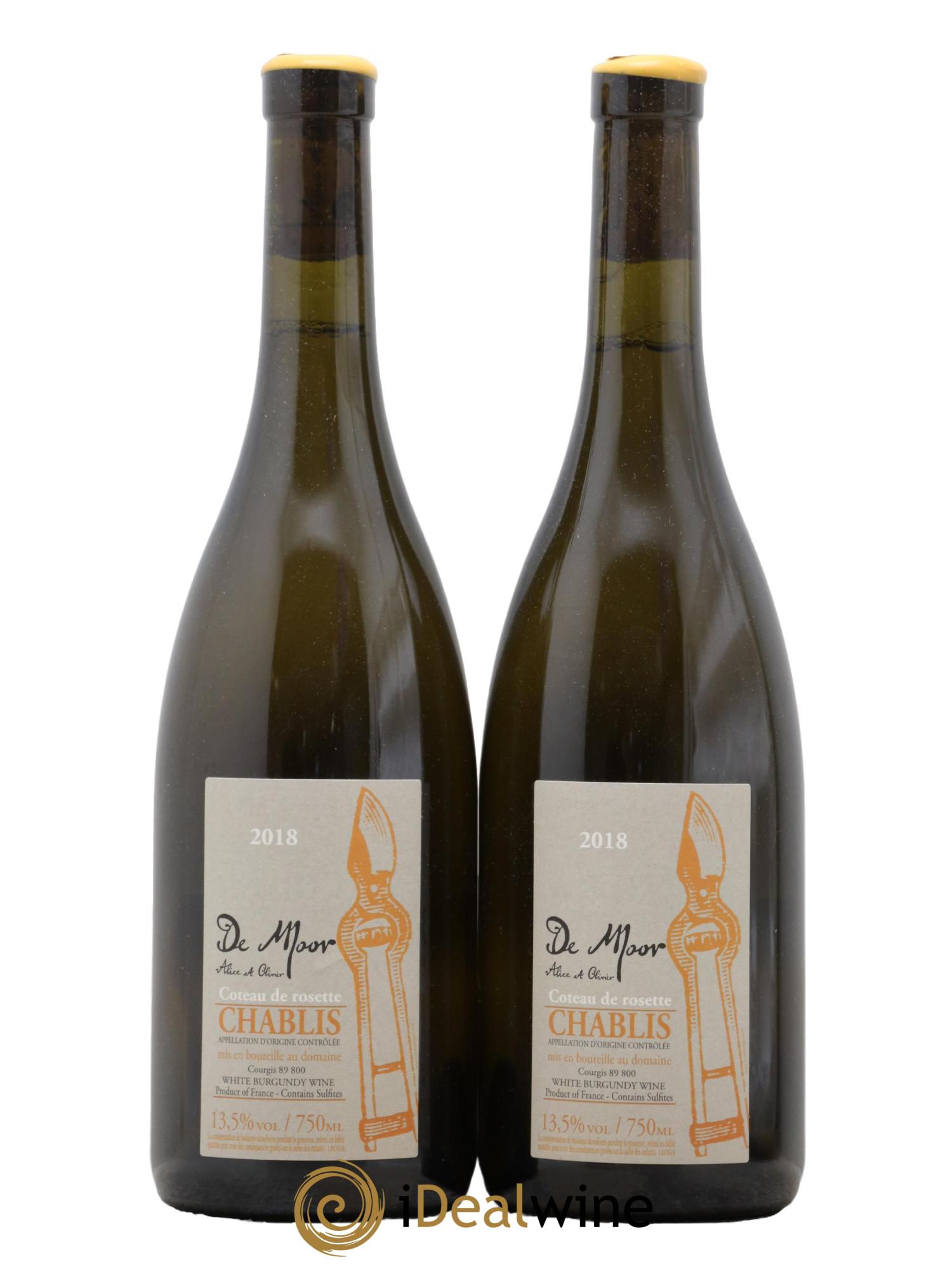 Chablis Côteau de Rosette Alice et Olivier De Moor 2018 - Lot de 2 bouteilles - 0
