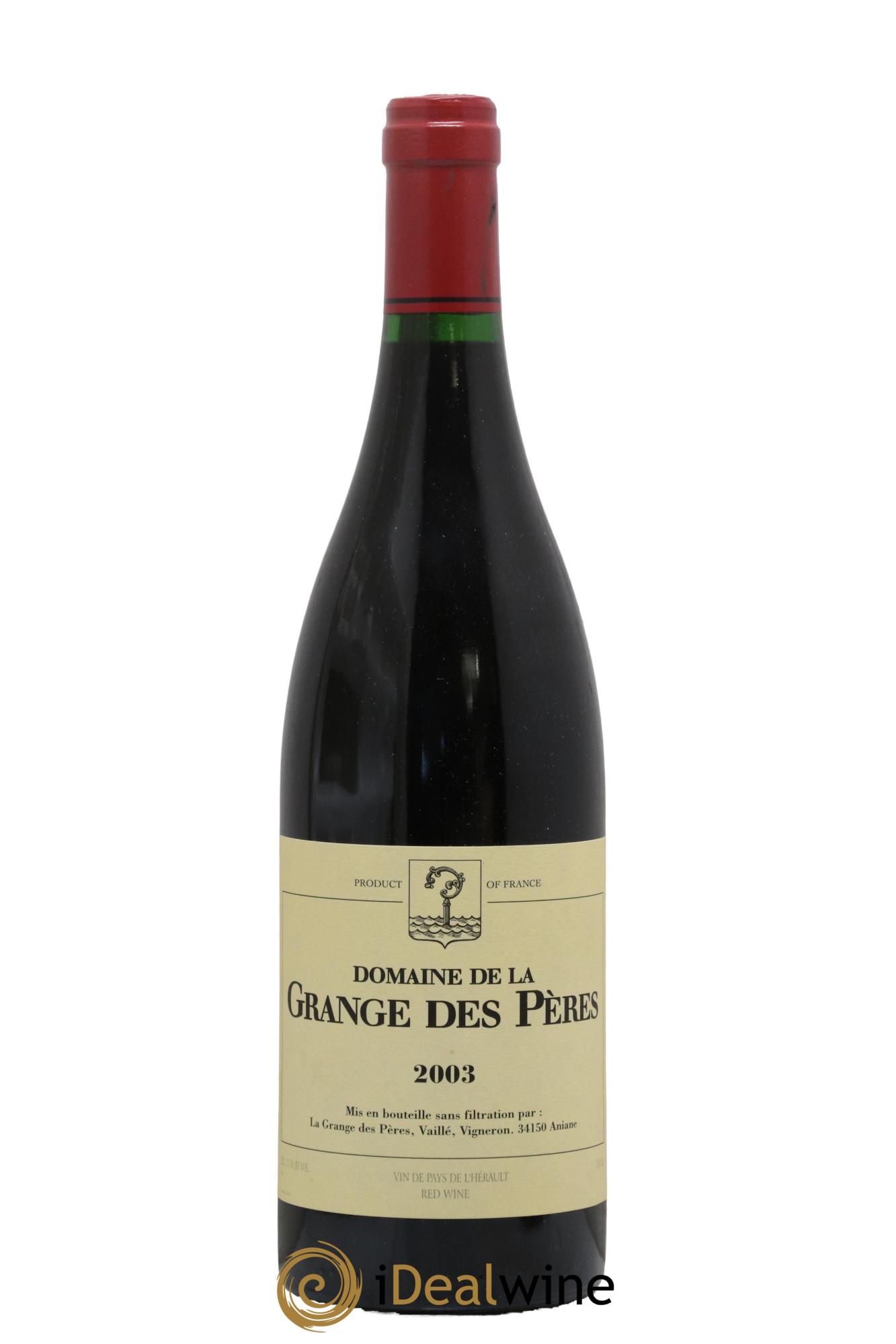 IGP Pays d'Hérault Grange des Pères Laurent Vaillé 2003 - Lot de 1 bouteille - 0