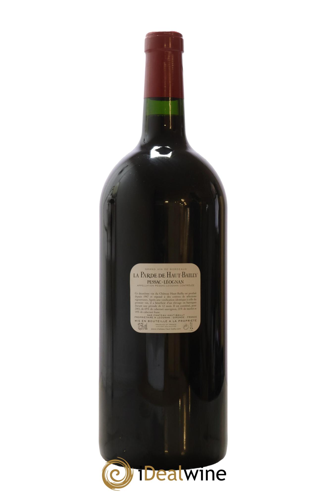 Haut Bailly II (Anciennement La Parde de Haut-Bailly) Second Vin 2003 - Lot de 1 double magnum - 2