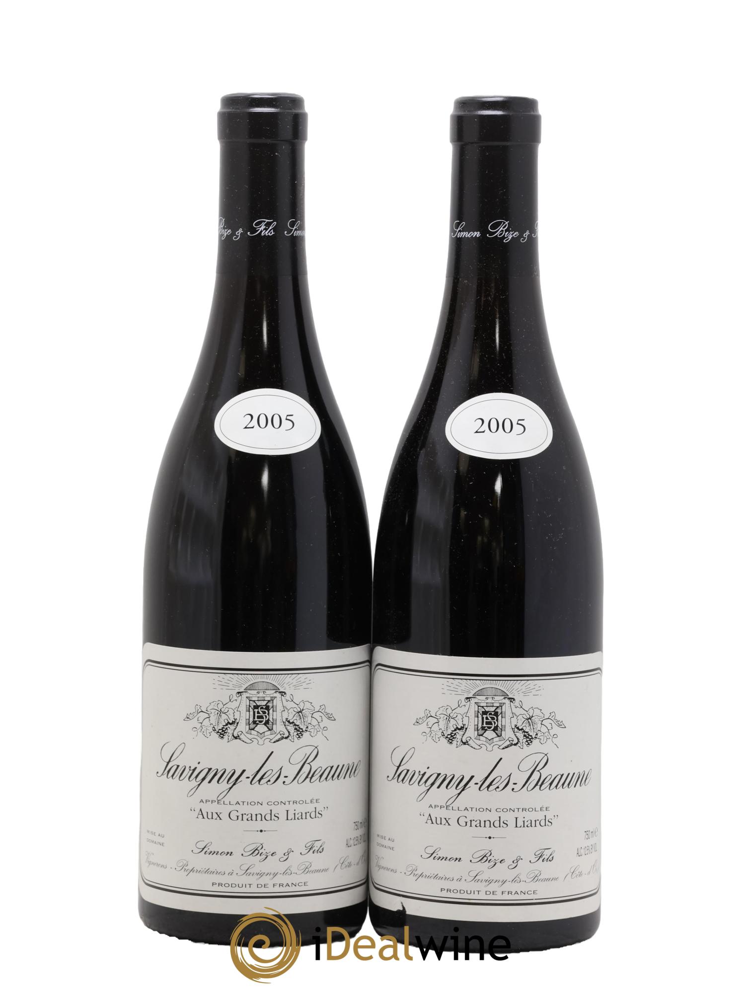 Savigny-lès-Beaune Aux Grands Liards Simon Bize & Fils 2005 - Posten von 2 Flaschen - 0