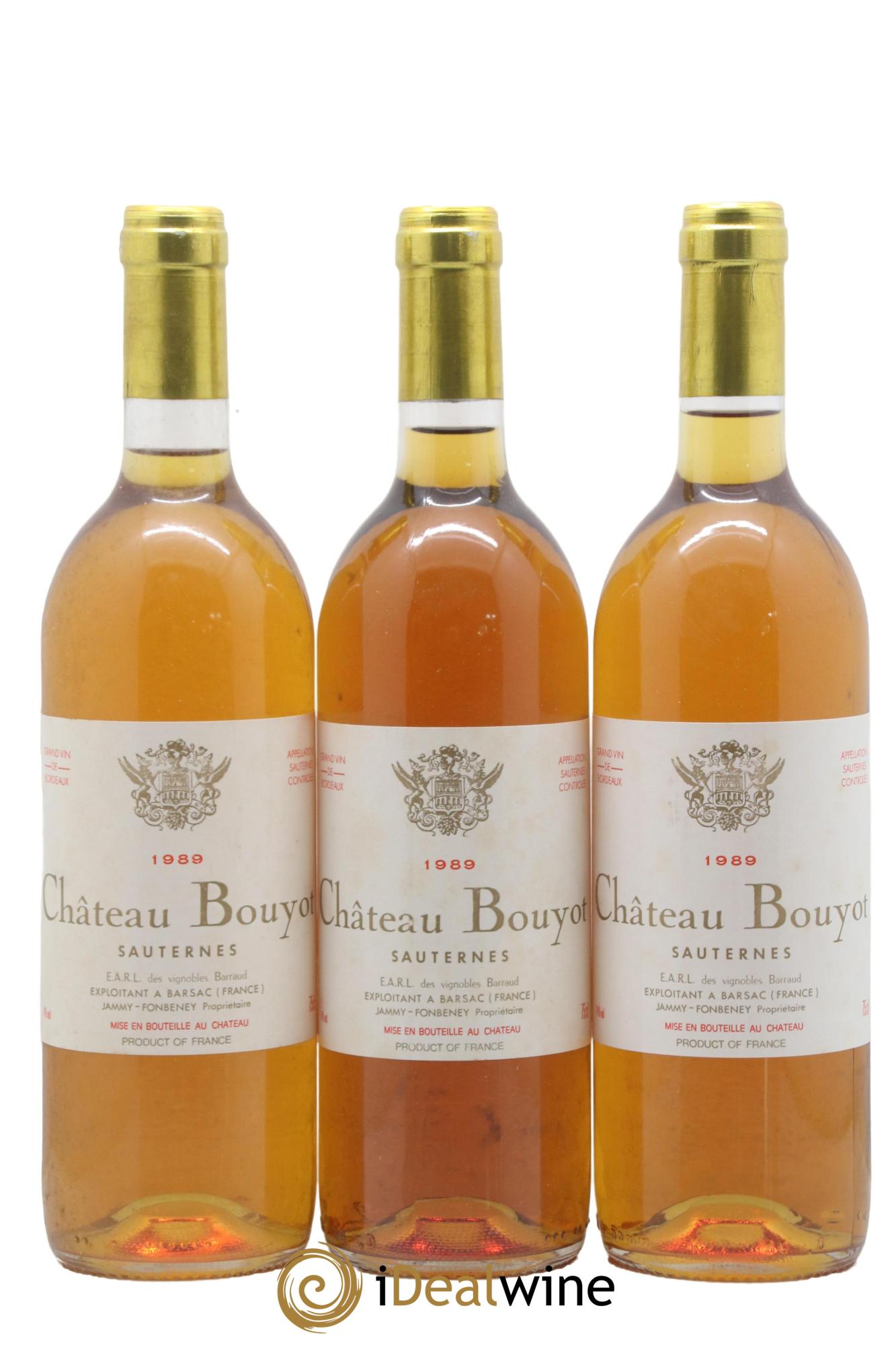 Sauternes Château Bouyot 1989 - Posten von 3 Flaschen - 0