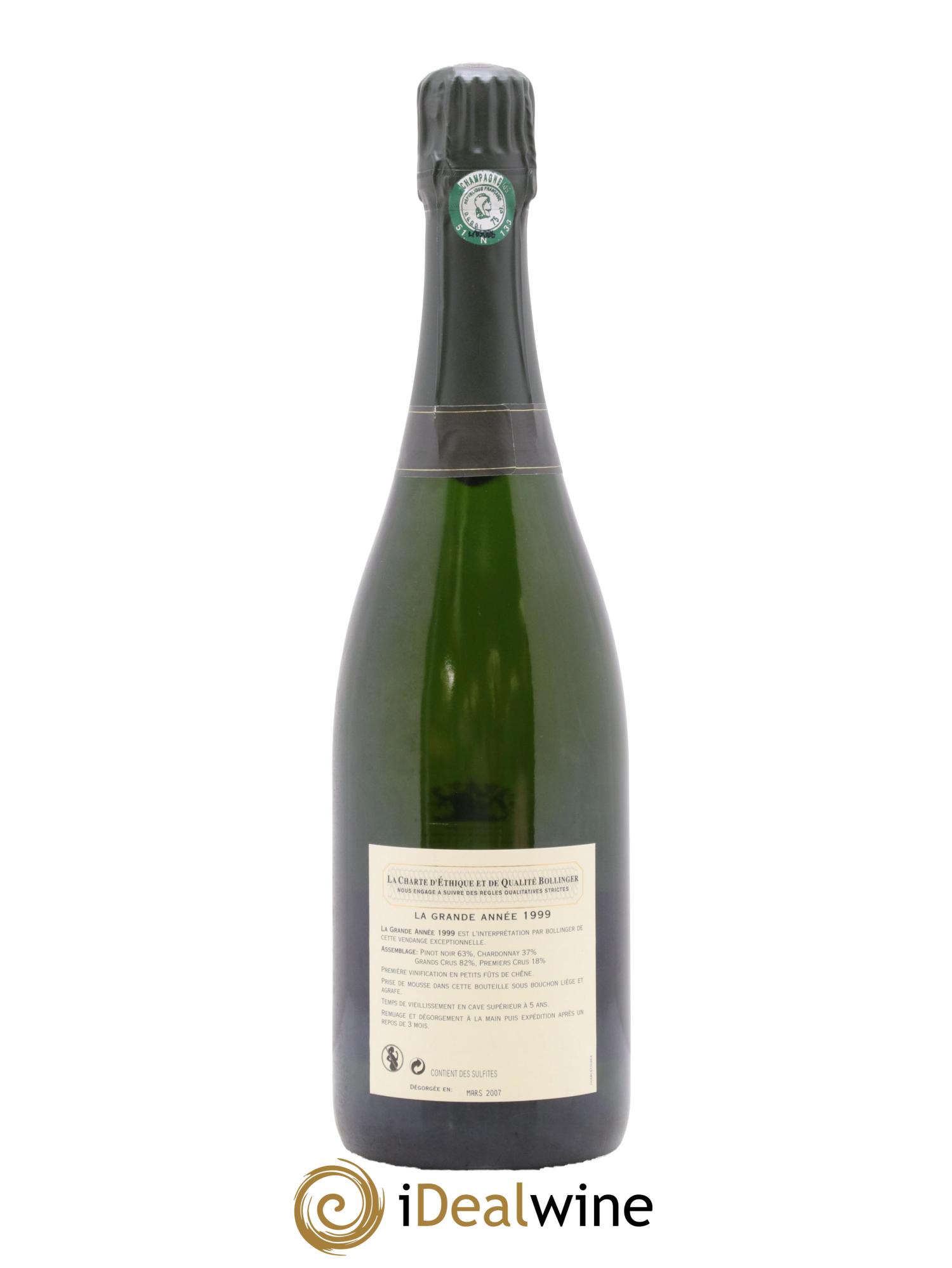 Grande Année Brut Bollinger 1999 - Posten von 1 Flasche - 2